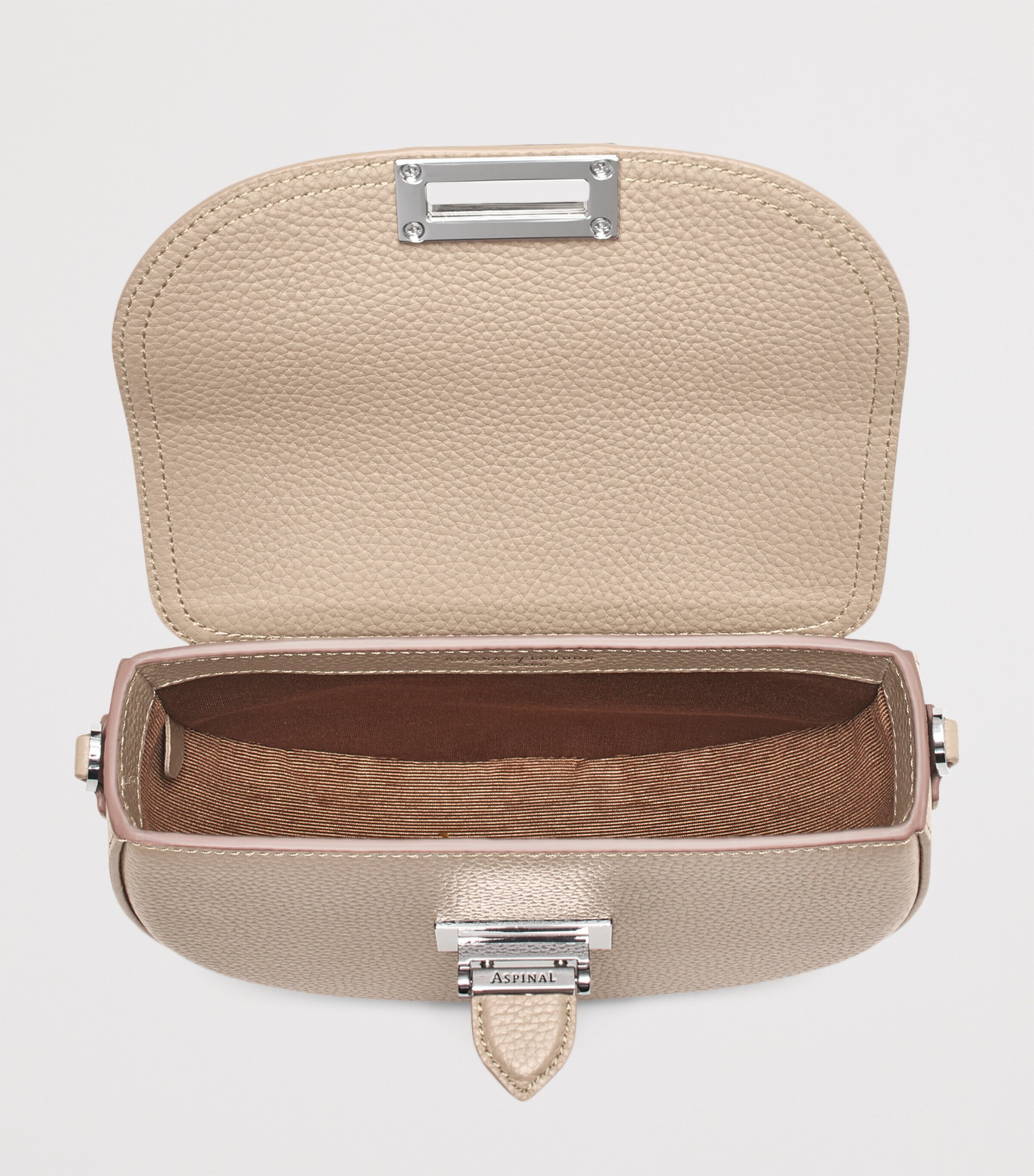 Aspinal Of London Leather Portobello Cross-Body Bag Taupe Image 4