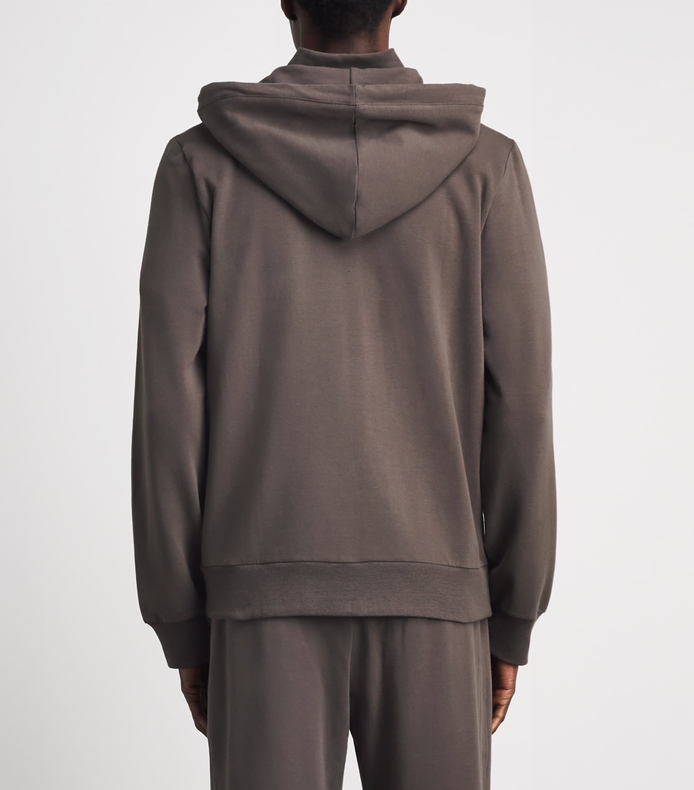 Zimmerli Mens Winter Lounge Zip-Up Hoodie Chesnut Image 5