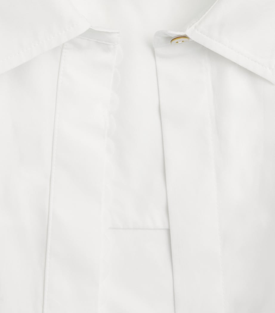 Vince Womens Cotton Scallop-Detail Shirt Optic White Image 6