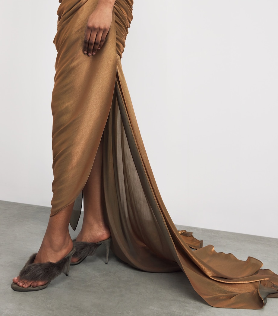 Draped Dans Le Blanc Gown BRONZE Image 4