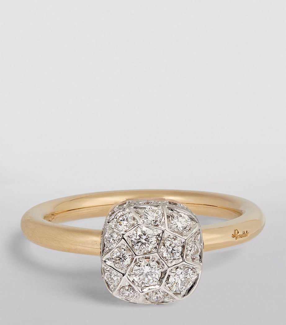 White Gold, Rose Gold and Diamond Nudo Solitaire Ring DB000 Image 3