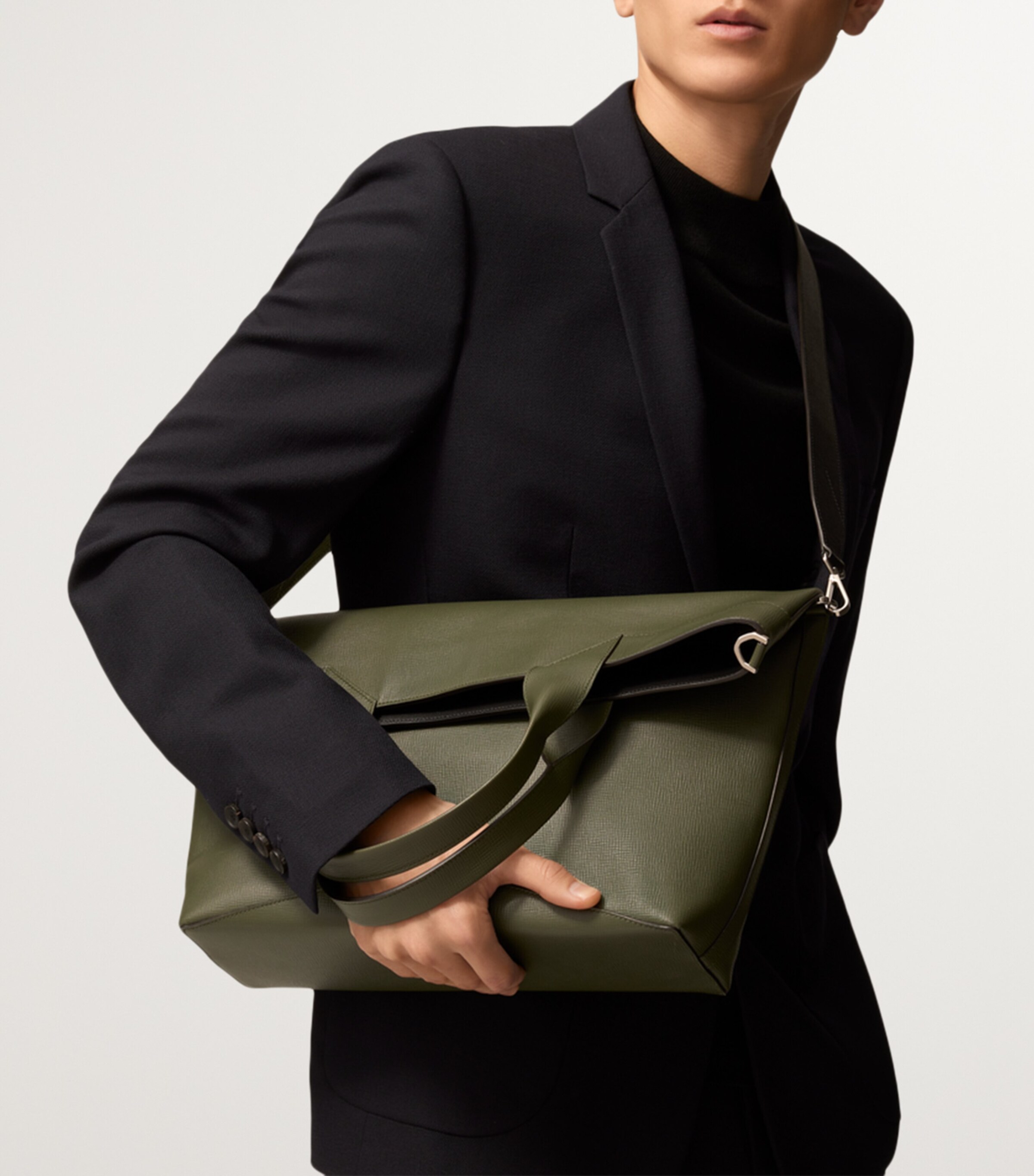 Cartier Small Leather Losange Tote Bag Khaki Image 2