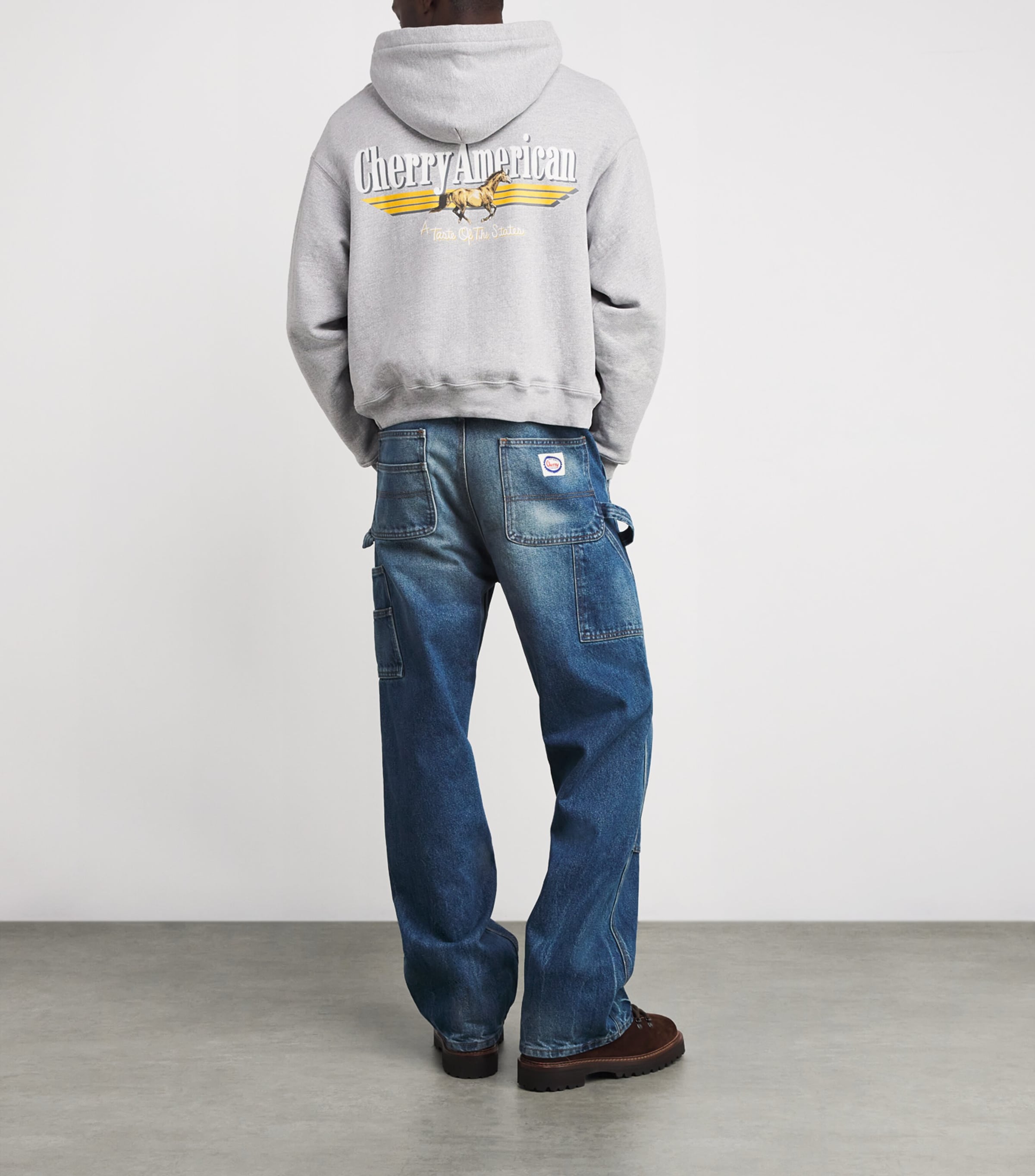 Cotton-Blend Thermal Zip-Up Logo Hoodie HEATHER GREY Image 2