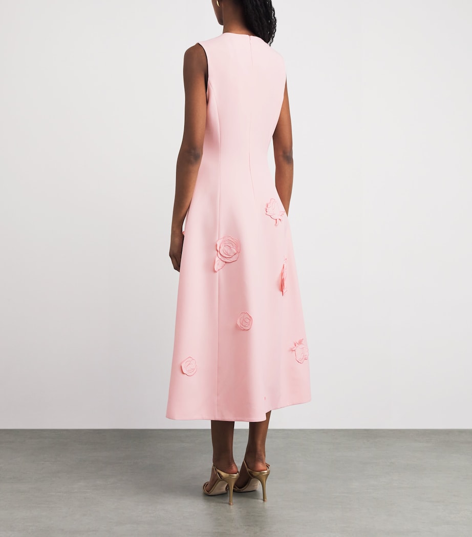LEO LIN Womens Rose-Detail Cleo Midi Dress Blush Pink Image 4