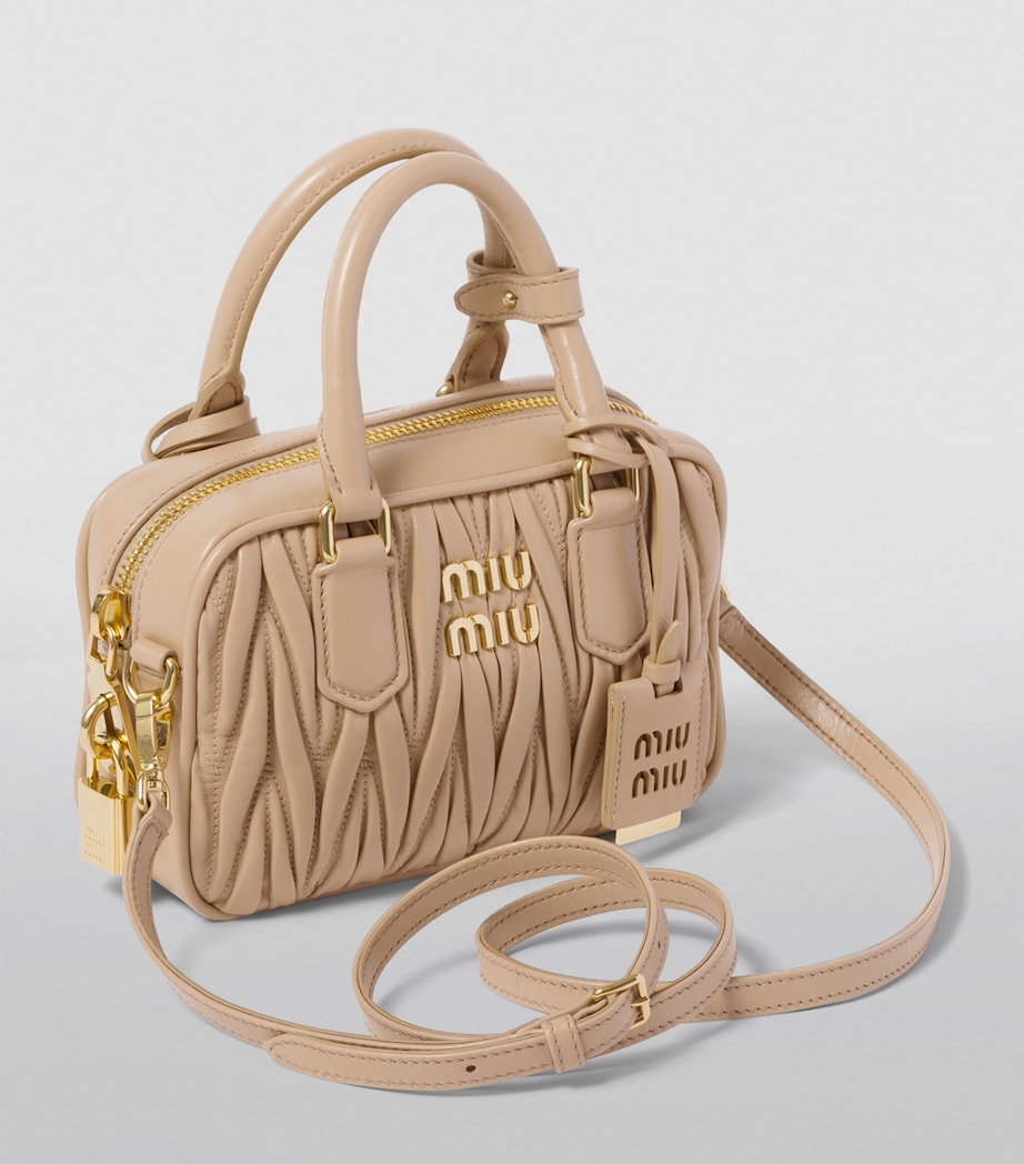 Small Matelassé Leather Arcadie Top-Handle Bag F0036 Image 2