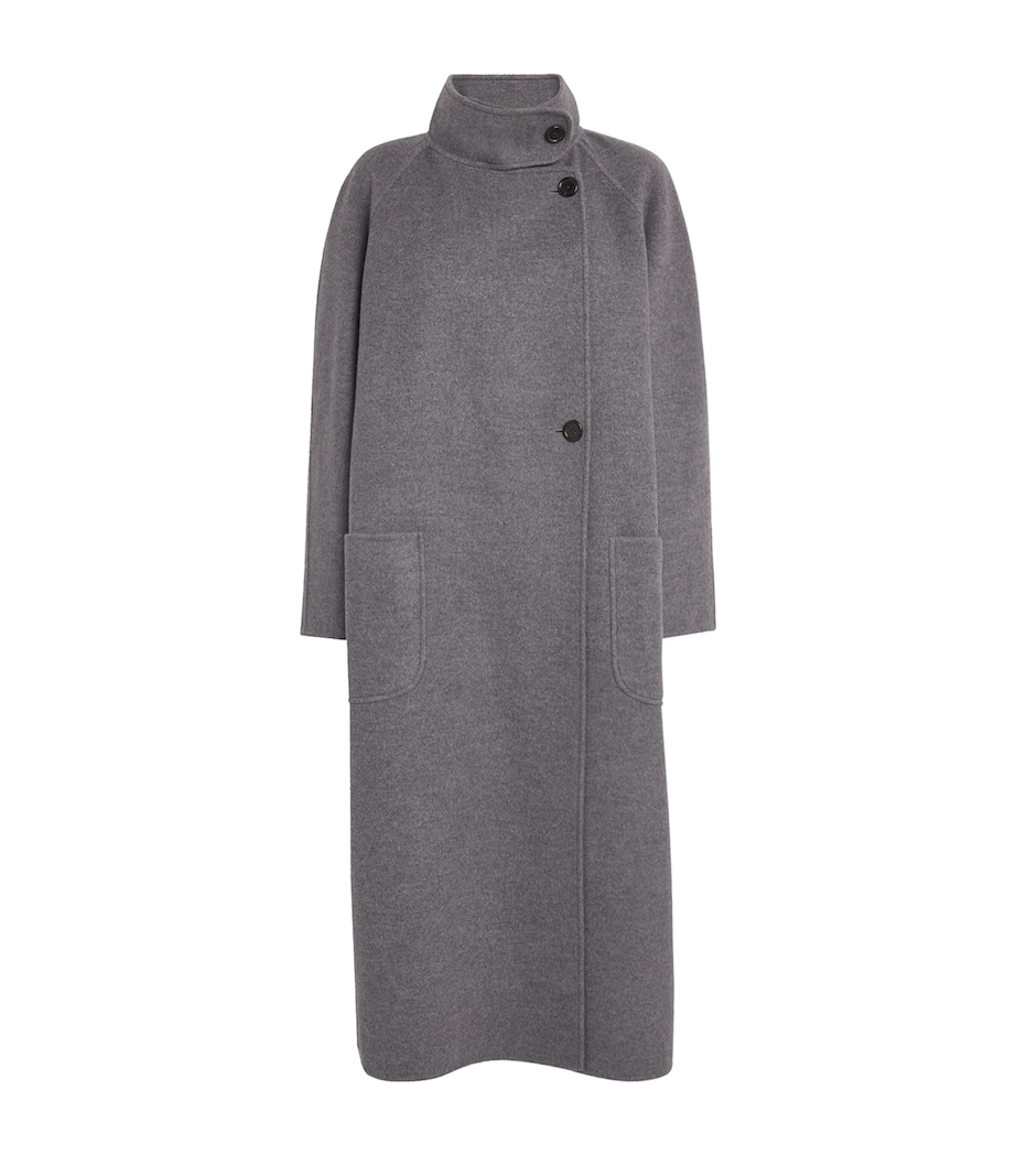 Wool-Cashmere High-Neck Overcoat MED GREY Image 1