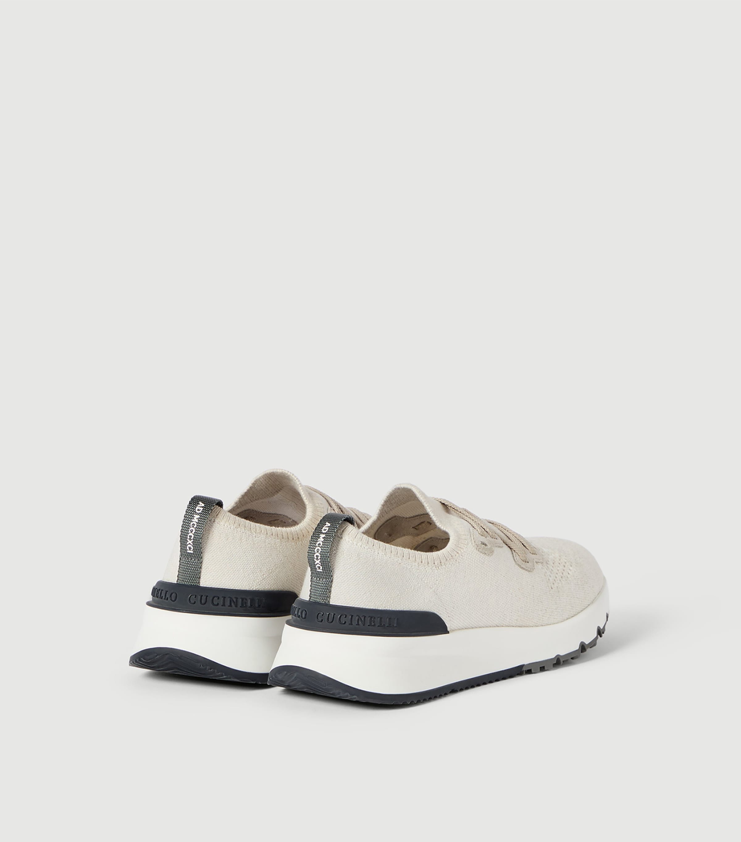 Brunello Cucinelli Cotton-Blend Chiné-Knit Sneakers Image 5