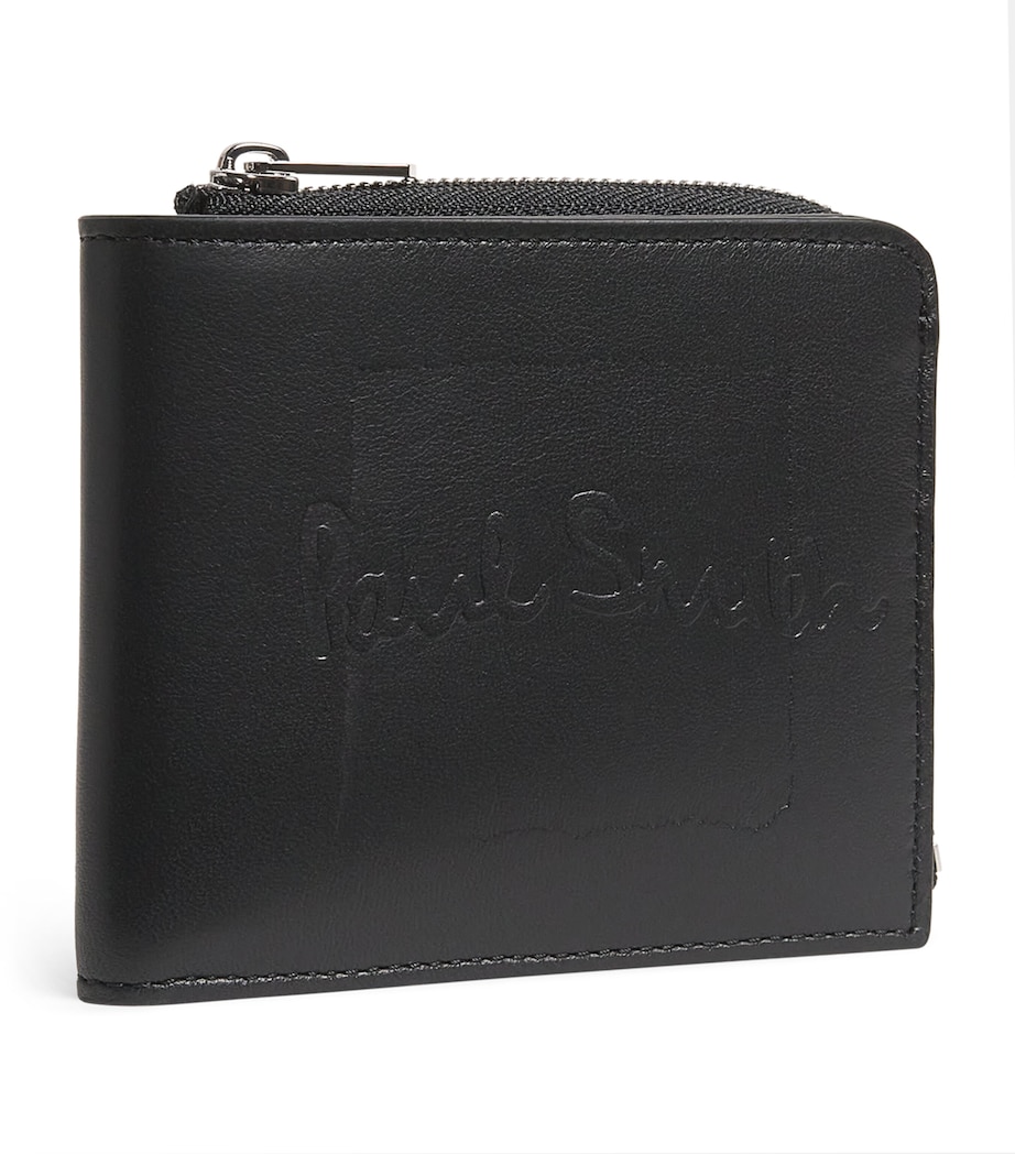 Leather Signature Stripe Bifold Wallet 79_BLACK Image 1