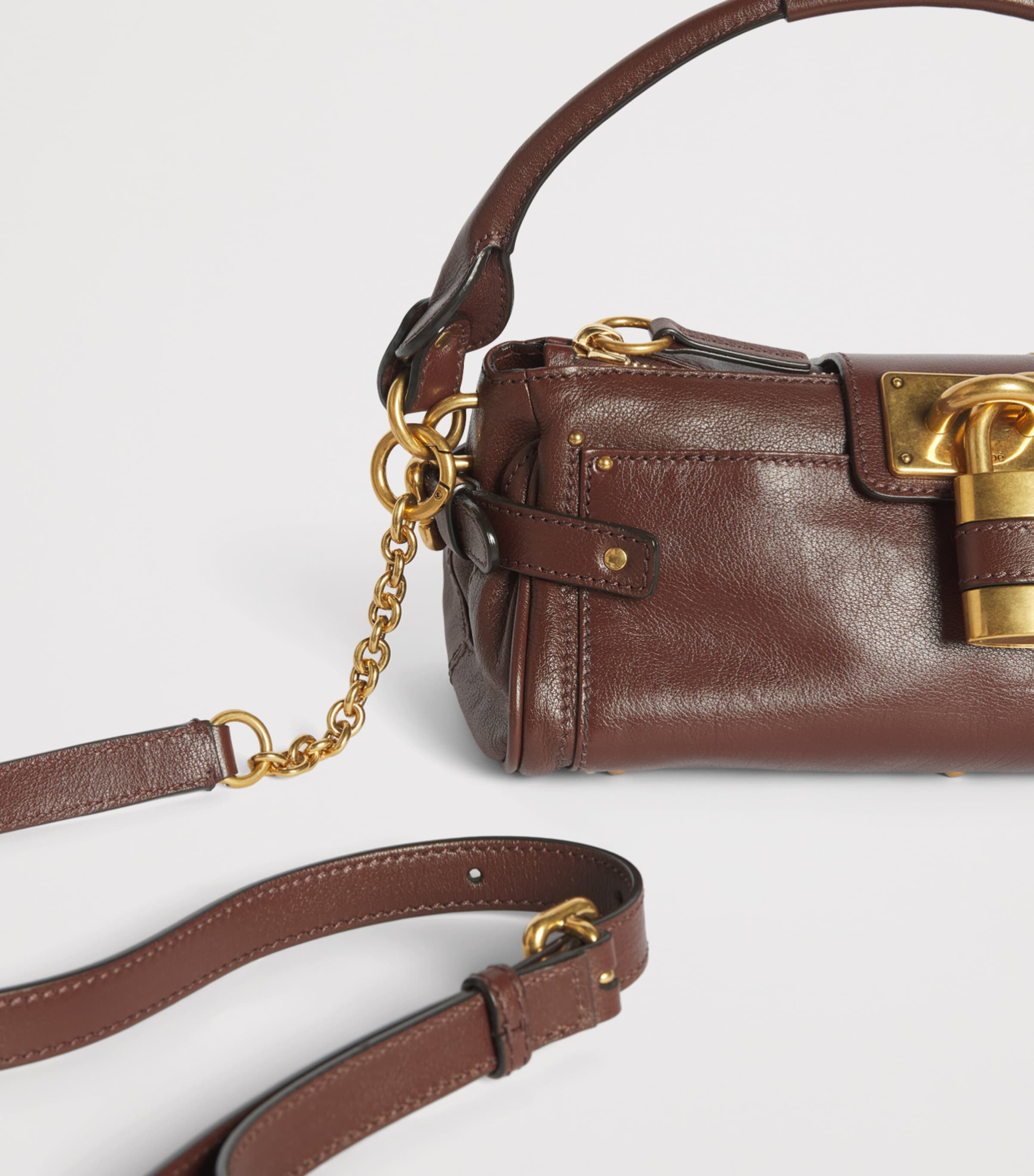 Chloé Small Leather Paddington Top-Handle Bag Crafty Browm Image 4
