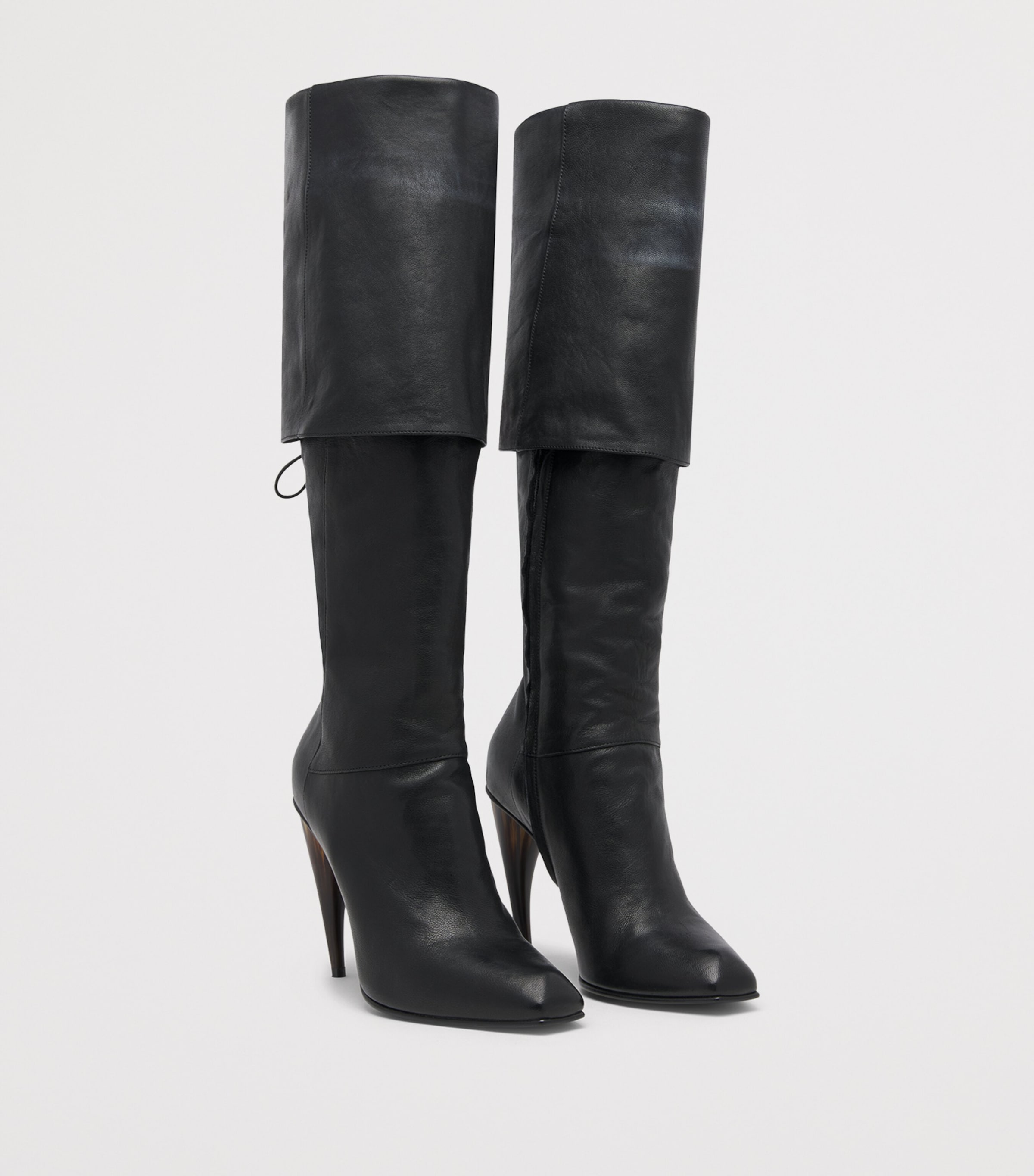 McQueen Leather Horn Knee-High Boots Image 4