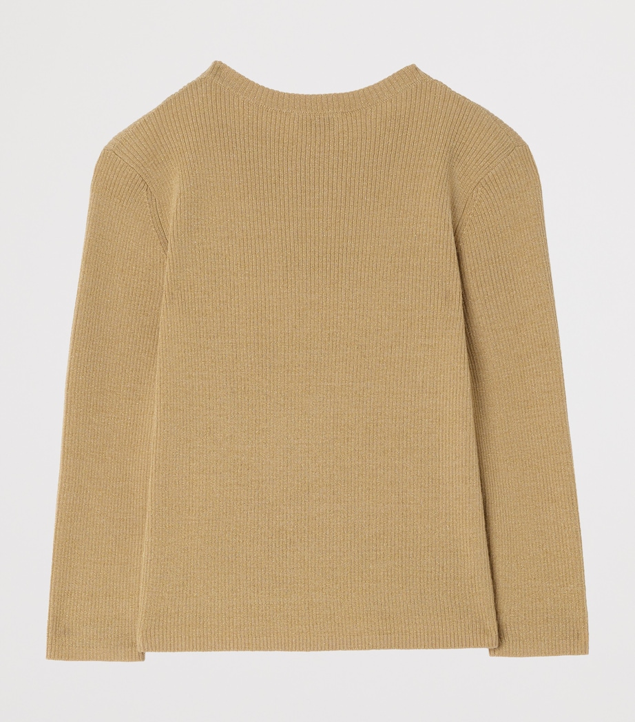 Burberry Kids Wool-Blend EKD Sweater (4-12 Years) Gold Beige Image 2