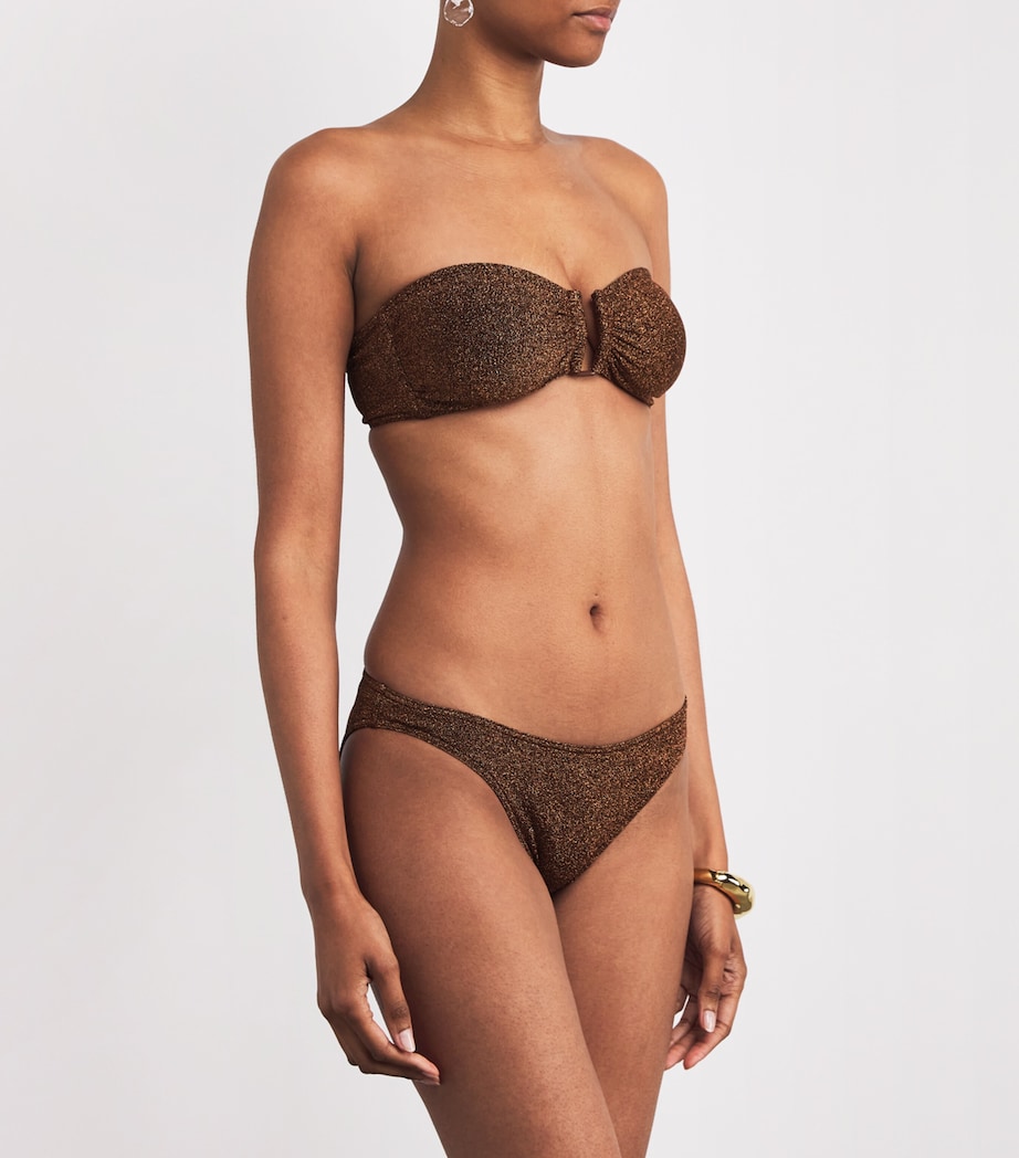 Metallic Flamboyant U-Bar Bikini Top CUIVRE LUREX Image 2