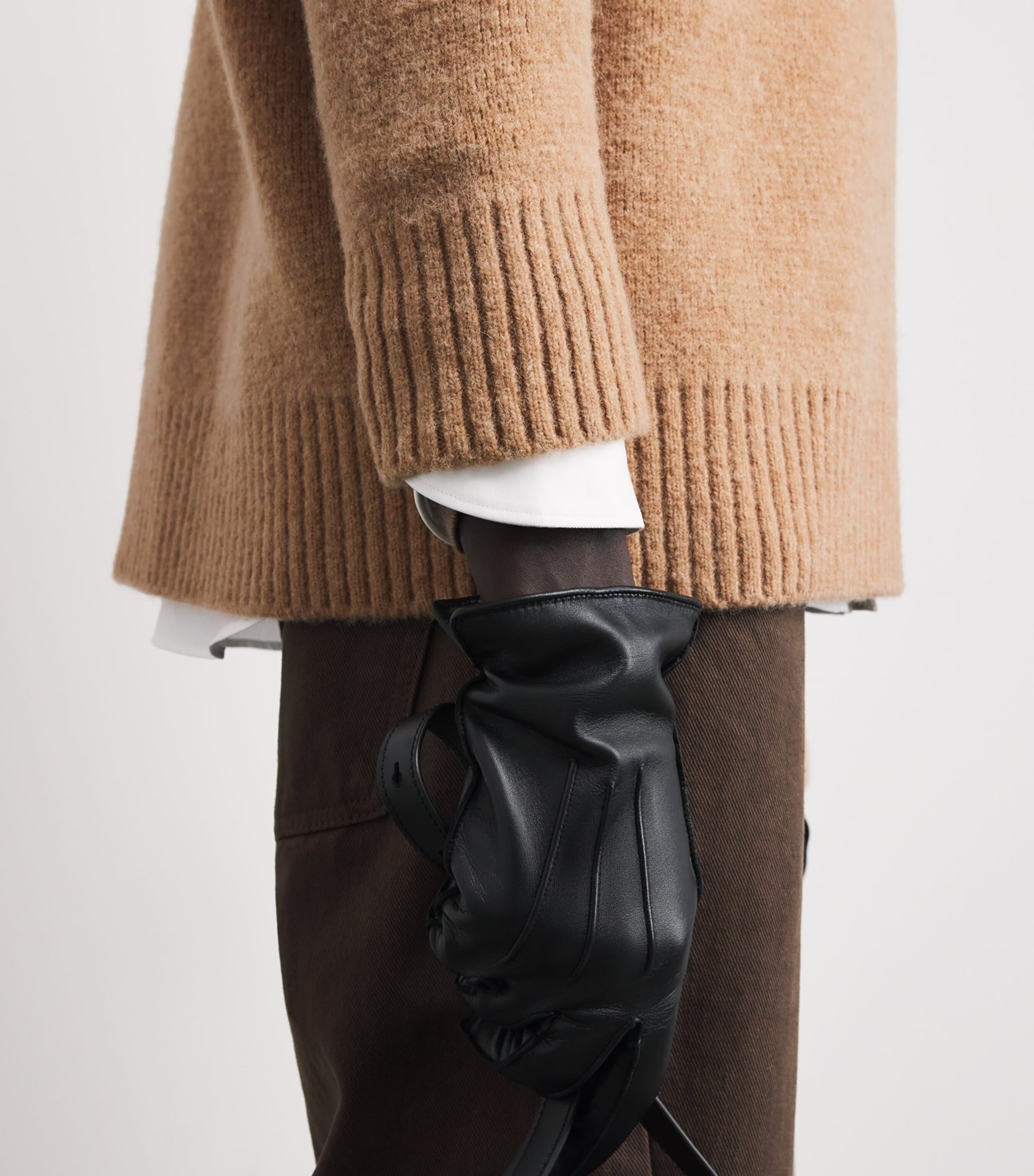 Alpaca-Blend Ami de Coeur Polo Sweater 287 - CAMEL/ECRU Image 7