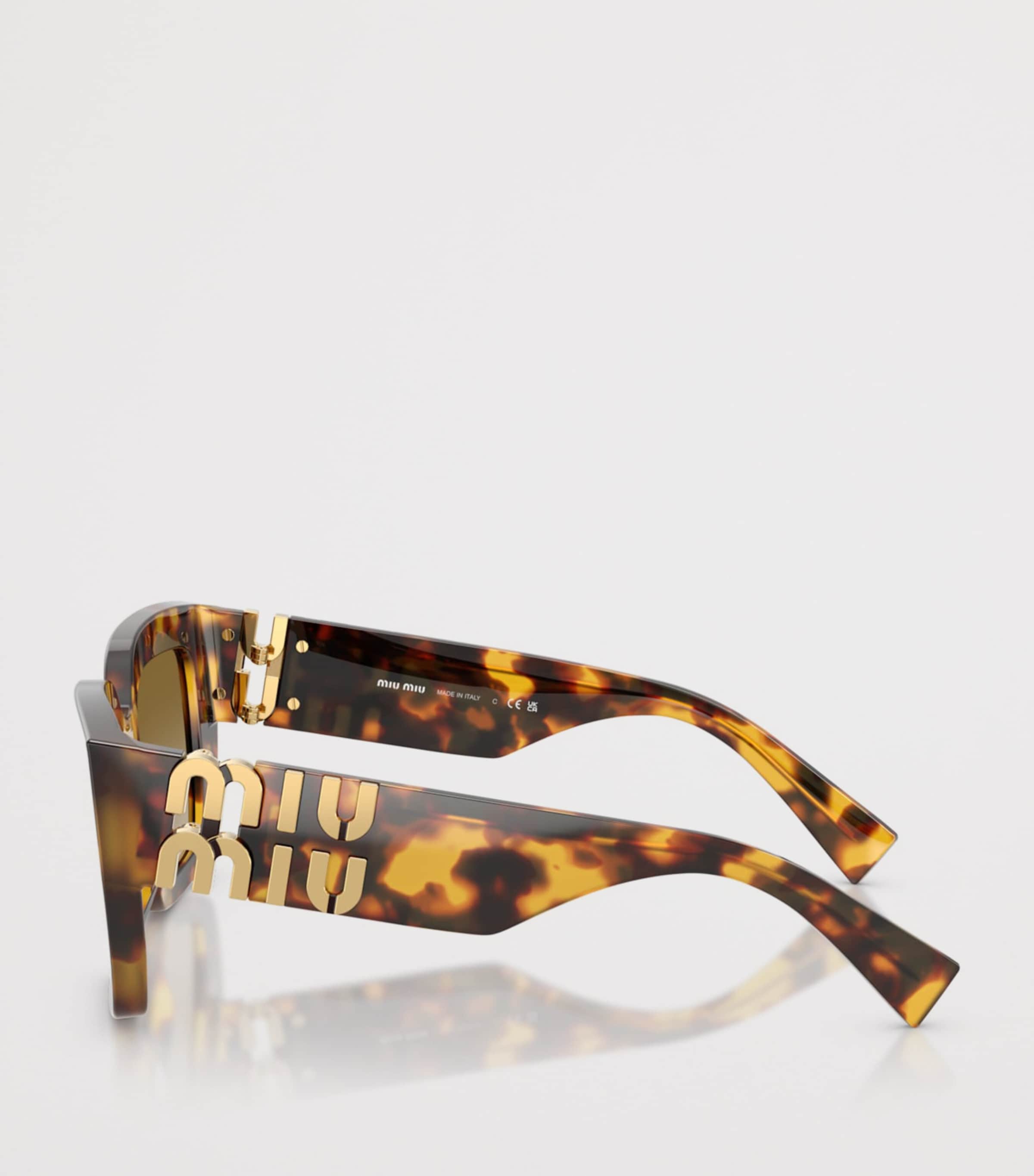 Miu Miu Tortoiseshell Square MU B05S Sunglasses Brown Image 3