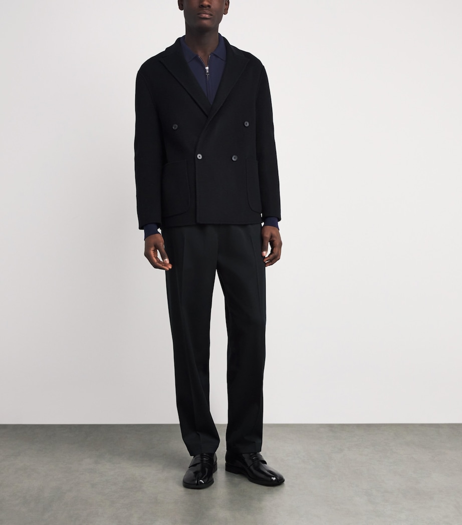 Wool Quarter-Zip Polo Sweater DARK NAVY Image 2