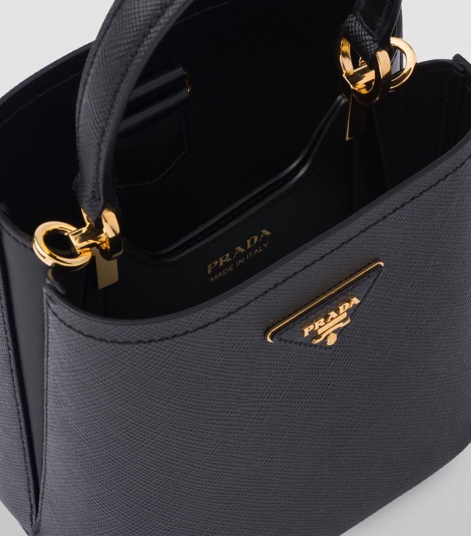 Small Leather Saffiano Panier Top-Handle Bag F0002 Image 4