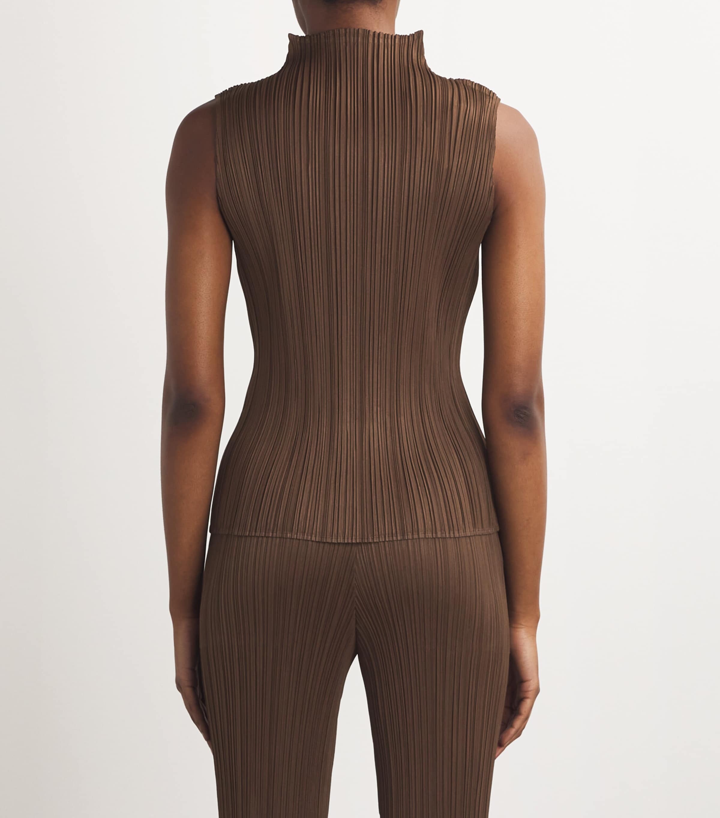 Pleats Please Issey Miyake Brown New Colorful Basics Tank Top