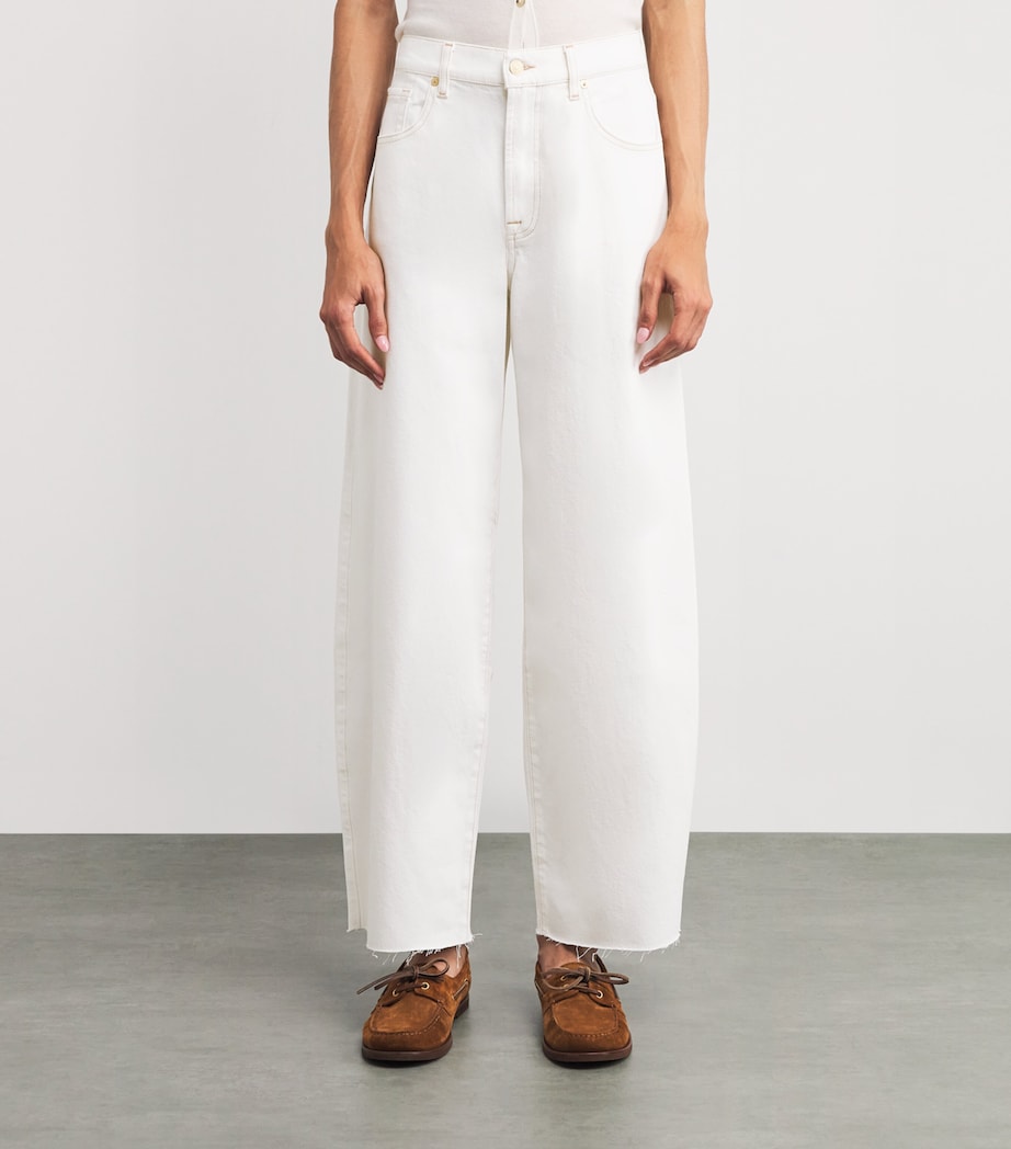 Twisted Bonnie Barrel-Leg Jeans WHITE Image 3