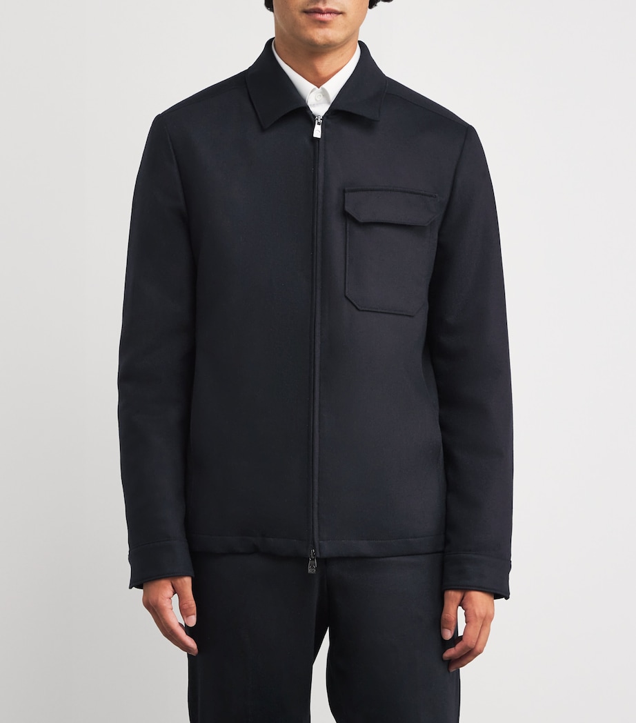 Wool-Cashmere Hybrid Jacket 001 NAVY BLUE Image 3