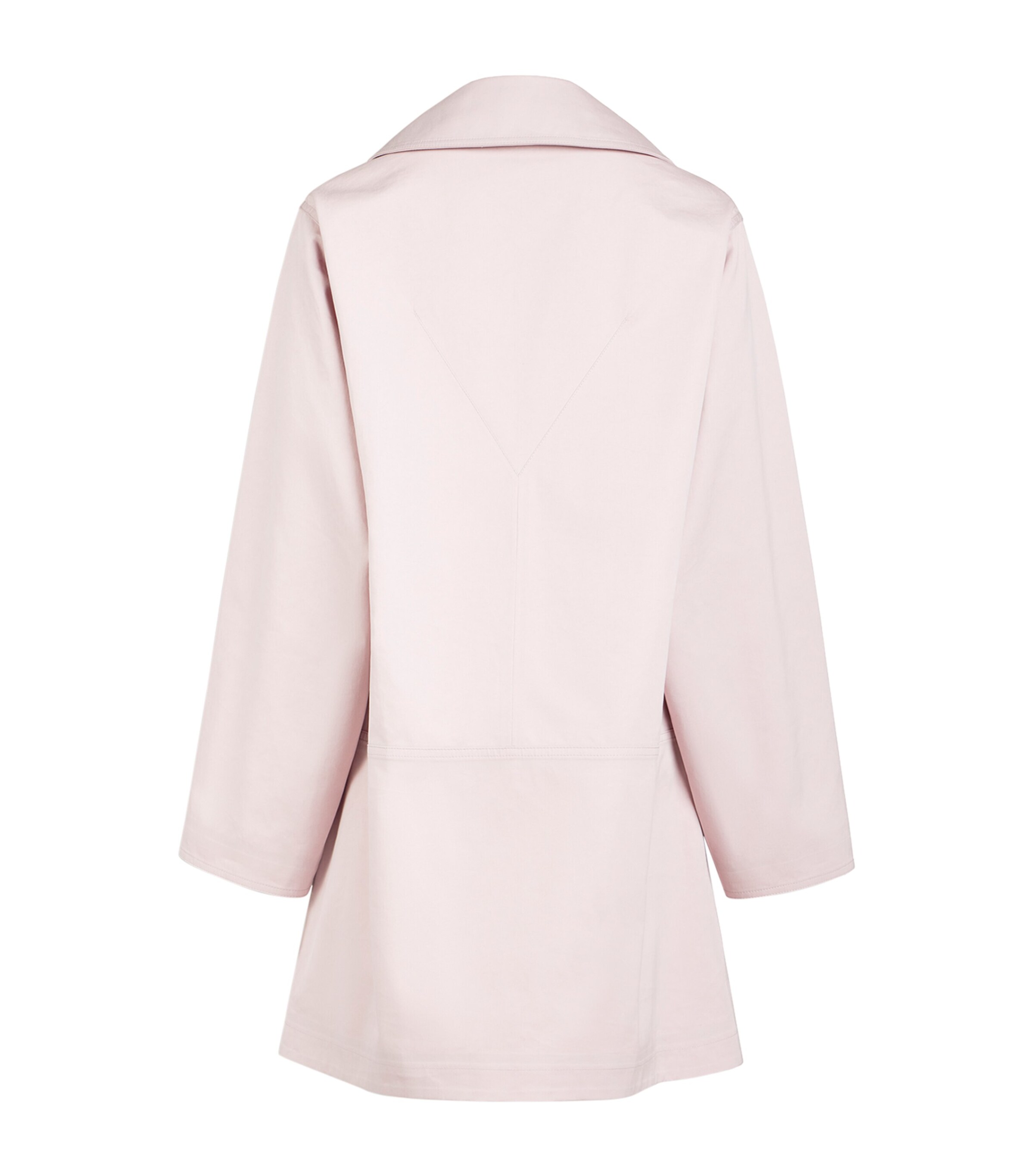 Alaïa Womens Cotton-Silk Leather-Trim Coat Pink Image 2