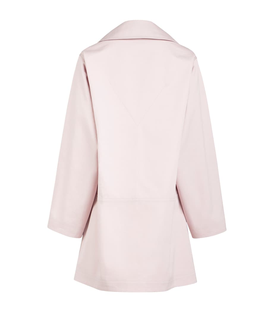 Alaïa Womens Cotton-Silk Leather-Trim Coat Pink Image 2