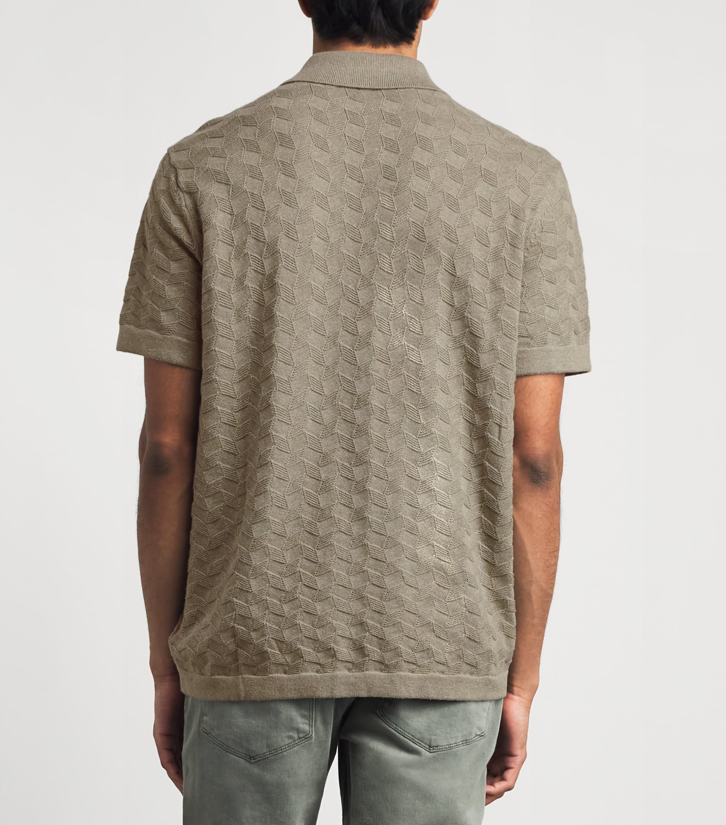 PAIGE Mens Cotton-Linen Mendez Shirt Dried Lemongrass Image 5