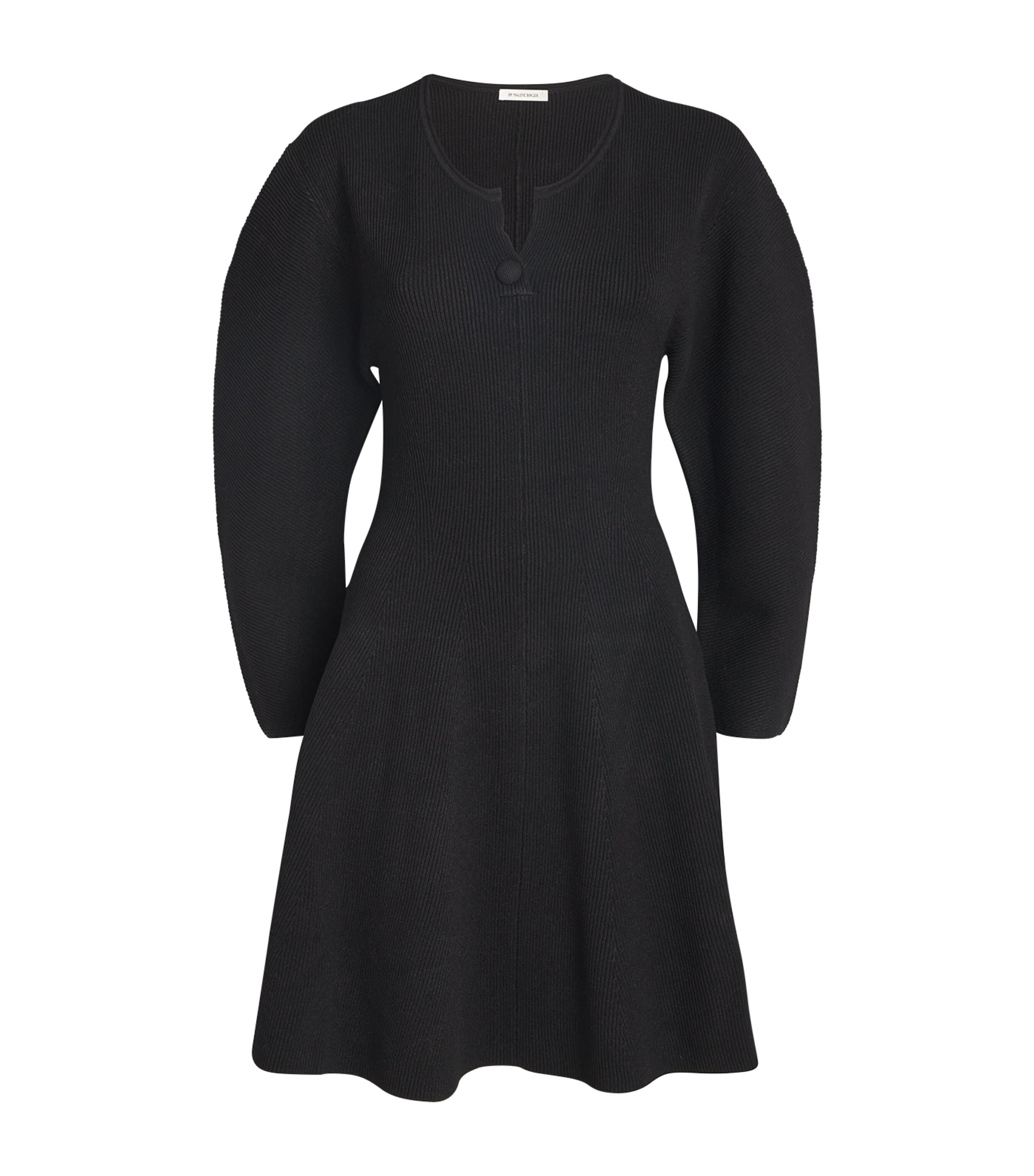 Shop By Malene Birger Ribbed Francesa Mini Dress In Black