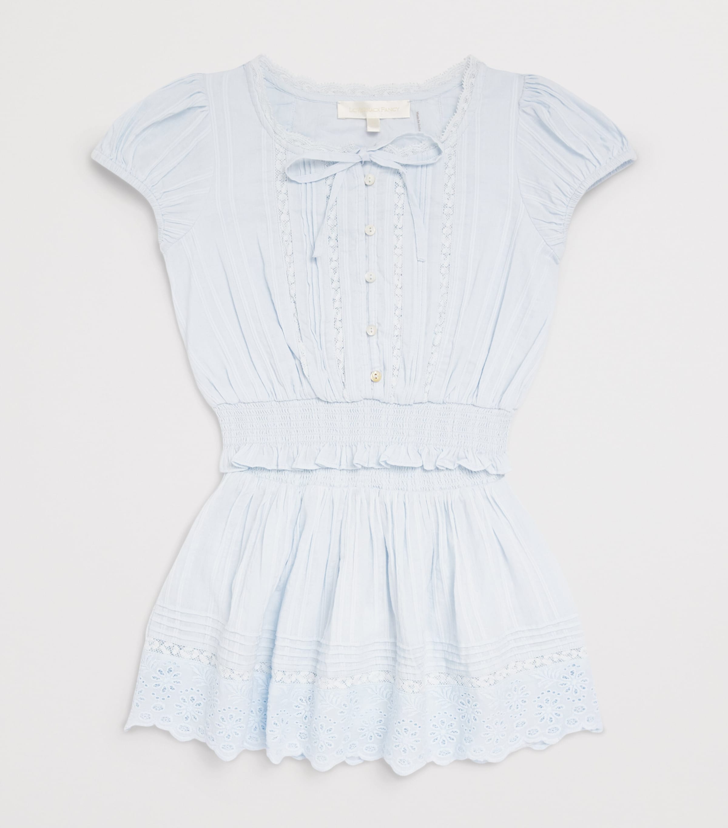 LoveShackFancy Cotton Sani Skirt (7-14 Years) Blufcblue Finch Image 3