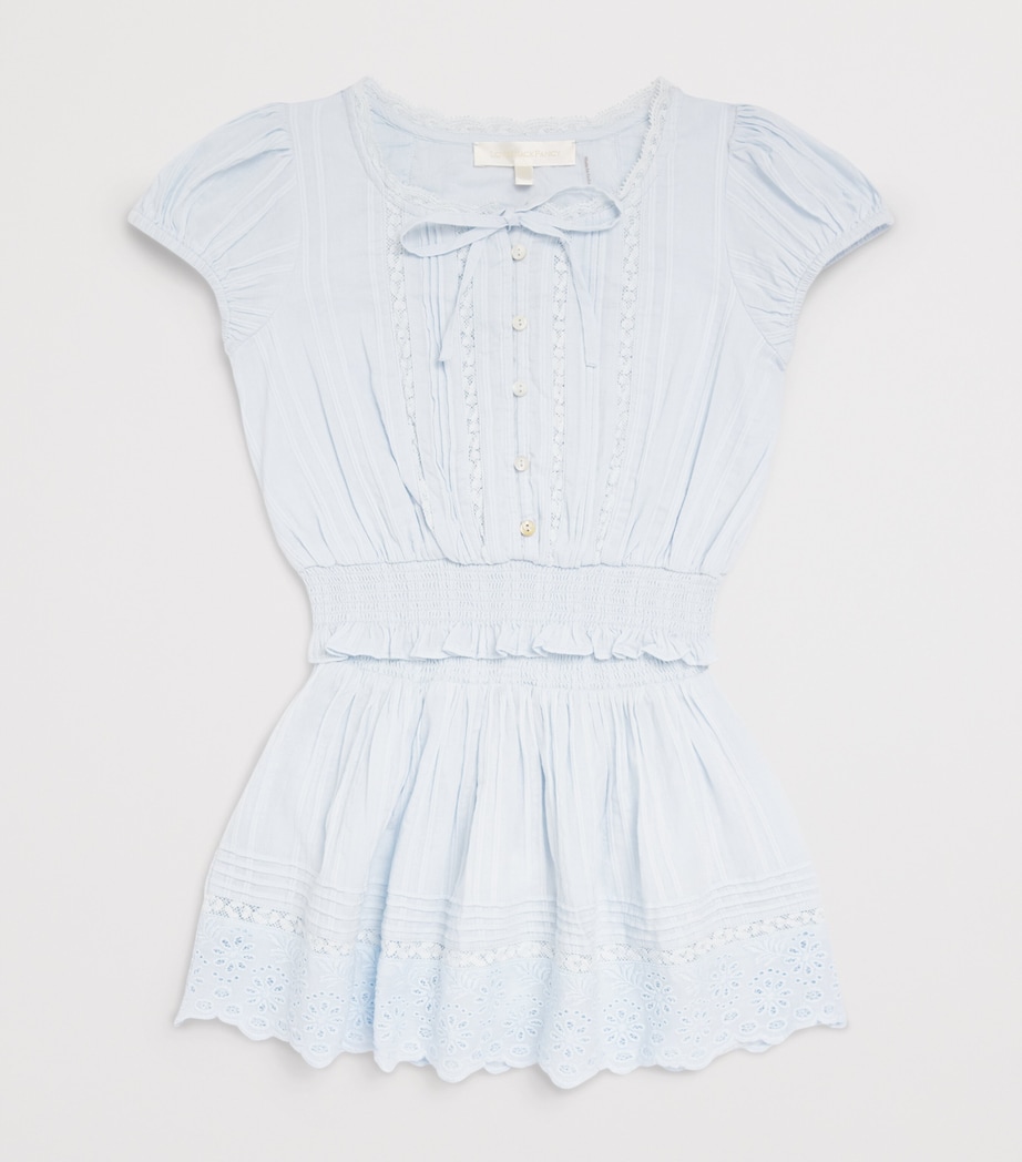LoveShackFancy Cotton Sani Skirt (7-14 Years) Blufcblue Finch Image 3