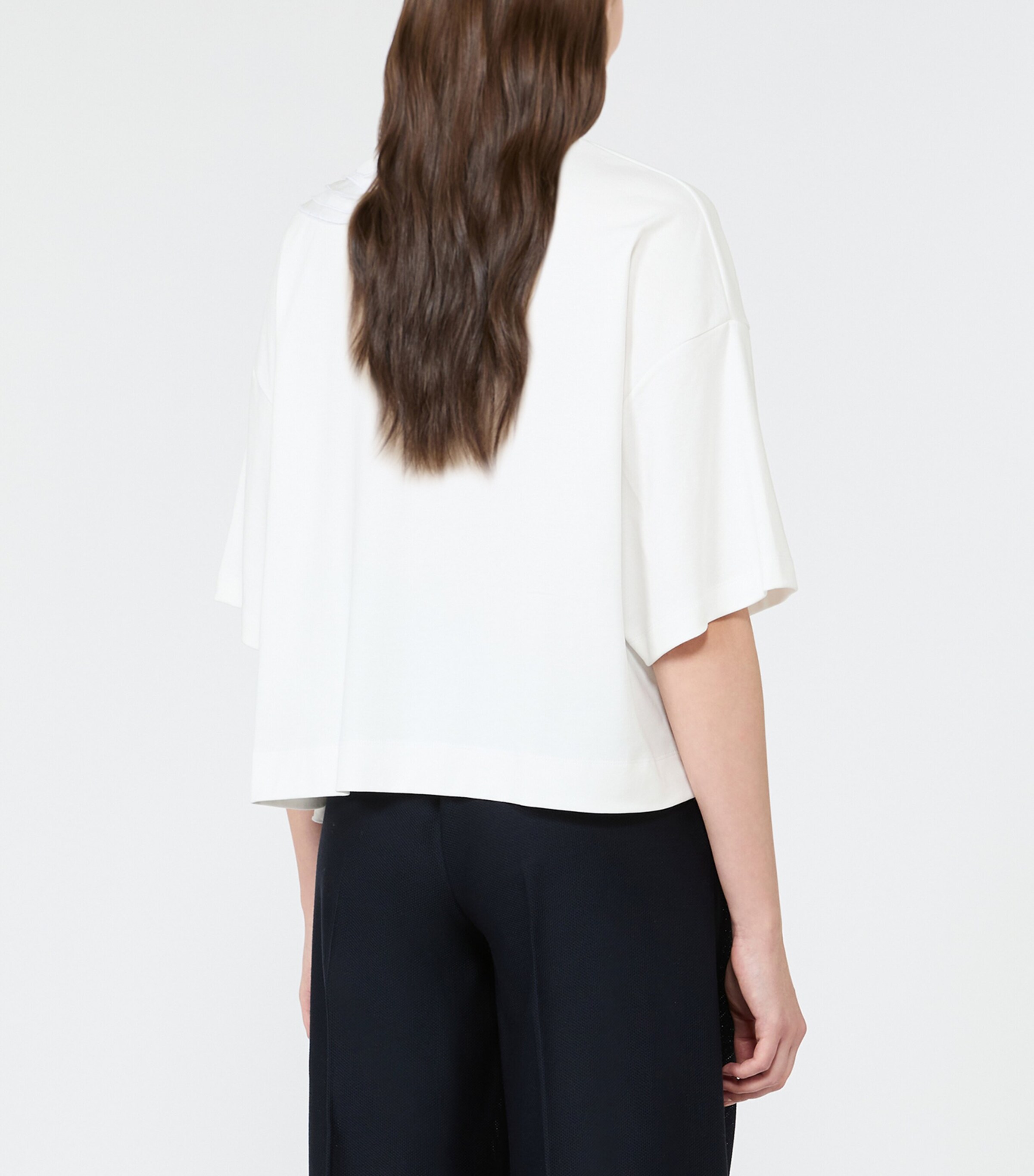Max Mara Womens Cotton Floral Appliqué T-Shirt White Image 4