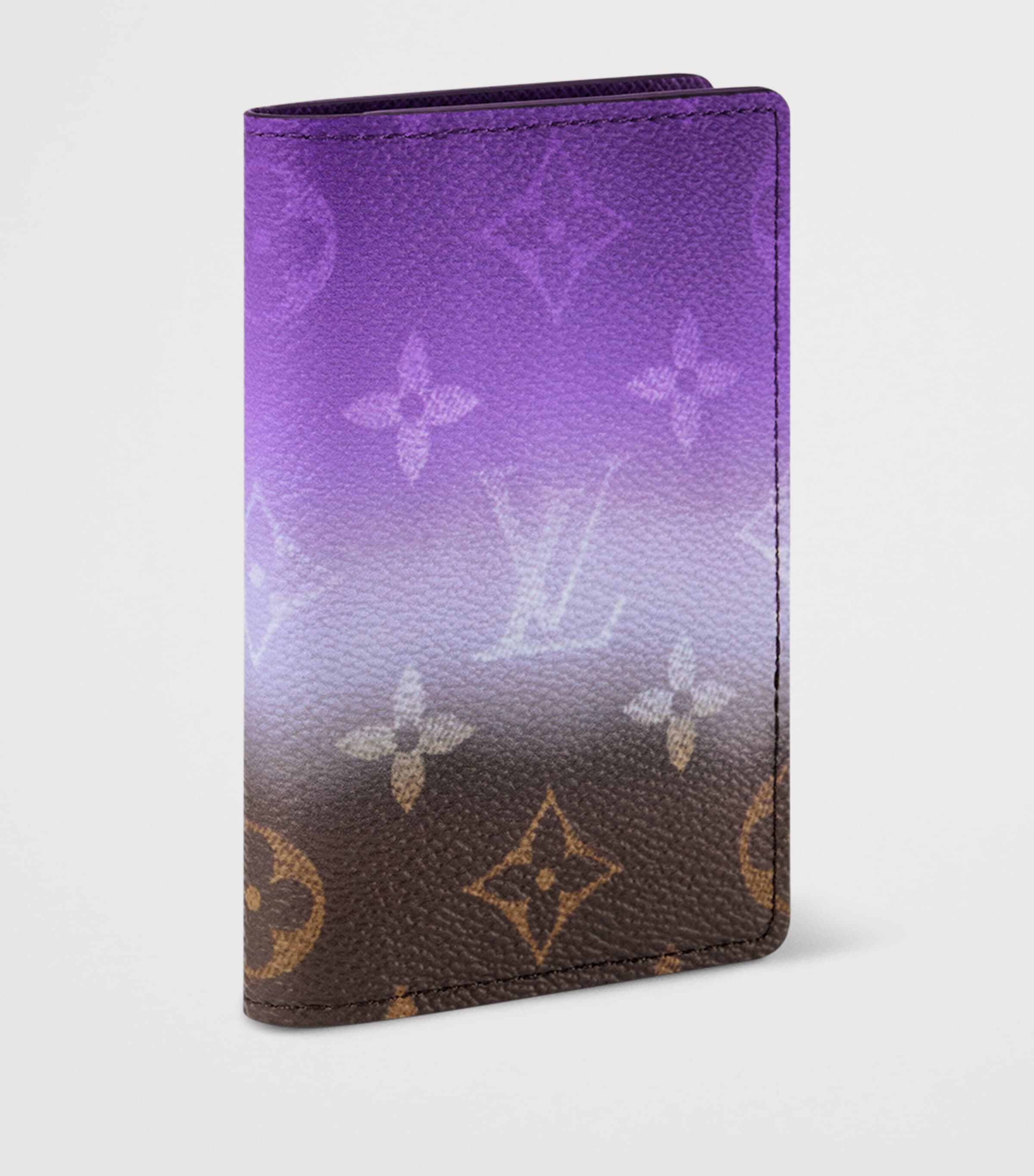 LOUIS VUITTON Leather Gradient LV Card Holder Purple Monogram Image 2