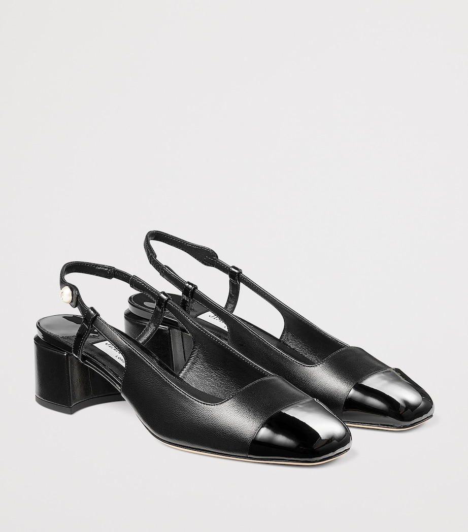 Elisa 45 Leather Slingback Pumps BLACK/BLACK Image 5