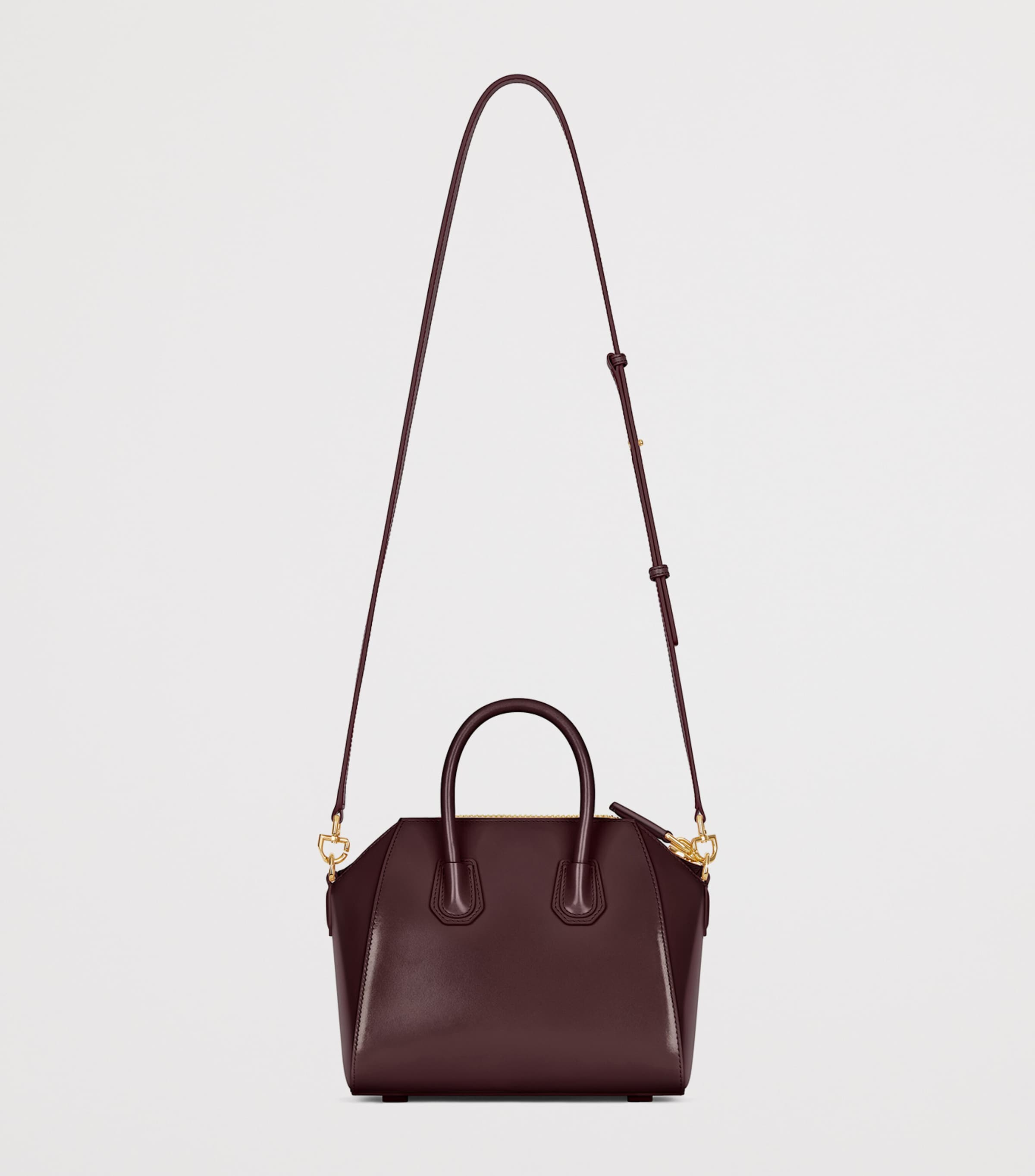 Mini Leather Antigona Top-Handle Bag BURGUNDY Image 3