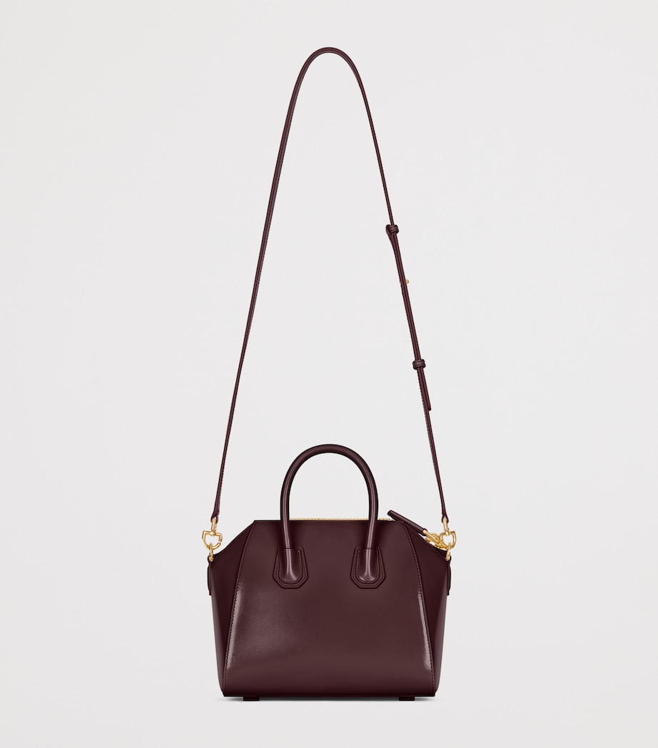 Mini Leather Antigona Top-Handle Bag BURGUNDY Image 3