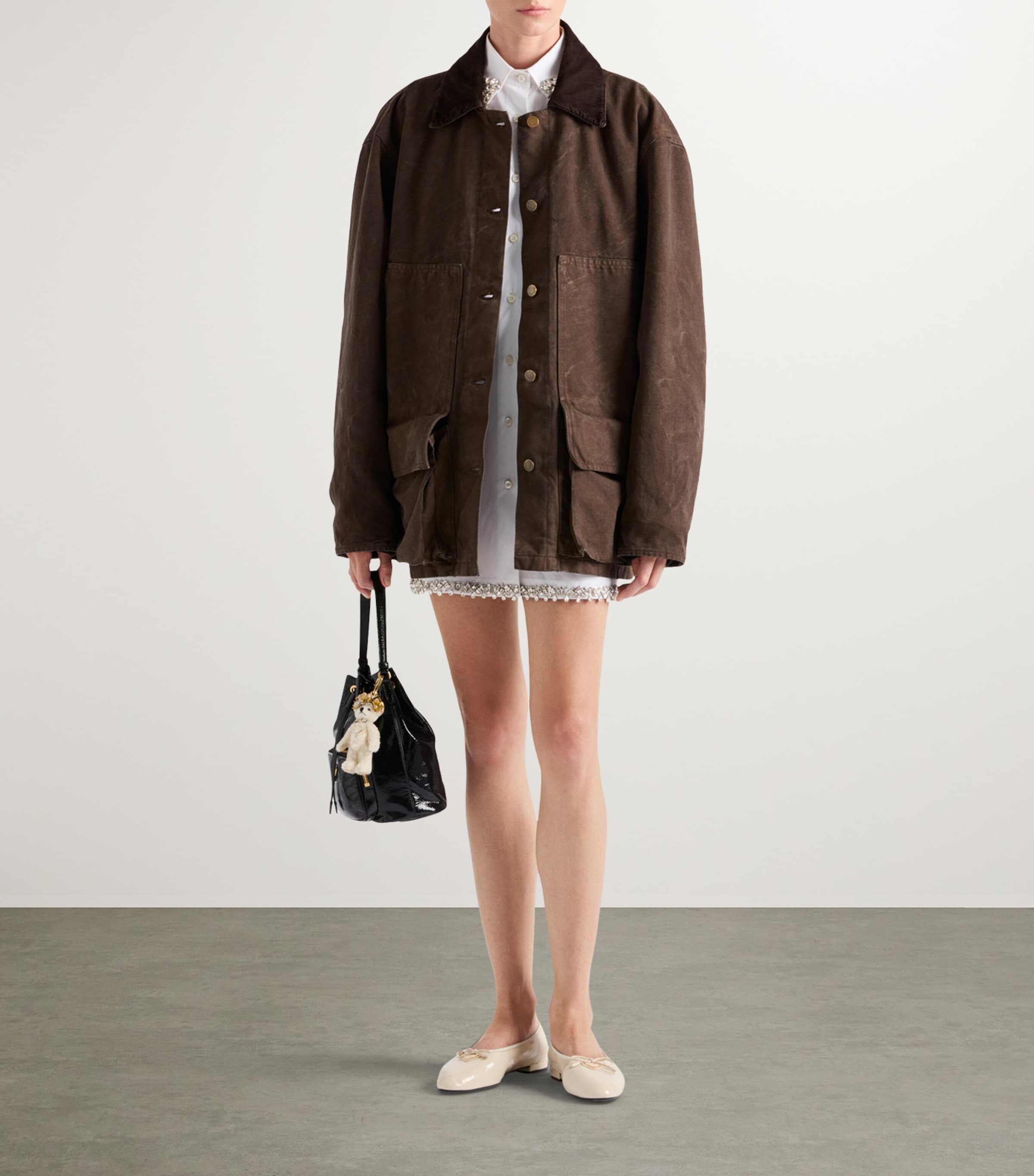 Shearling-Trim Barn Jacket F0027 Image 2
