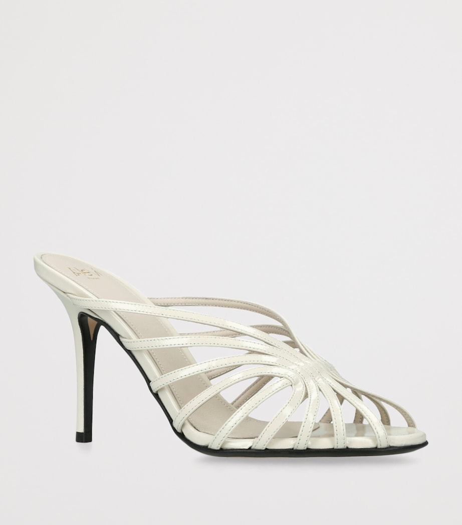 Alevì Patent Leather Diana Heeled Sandals 95 White Image 3