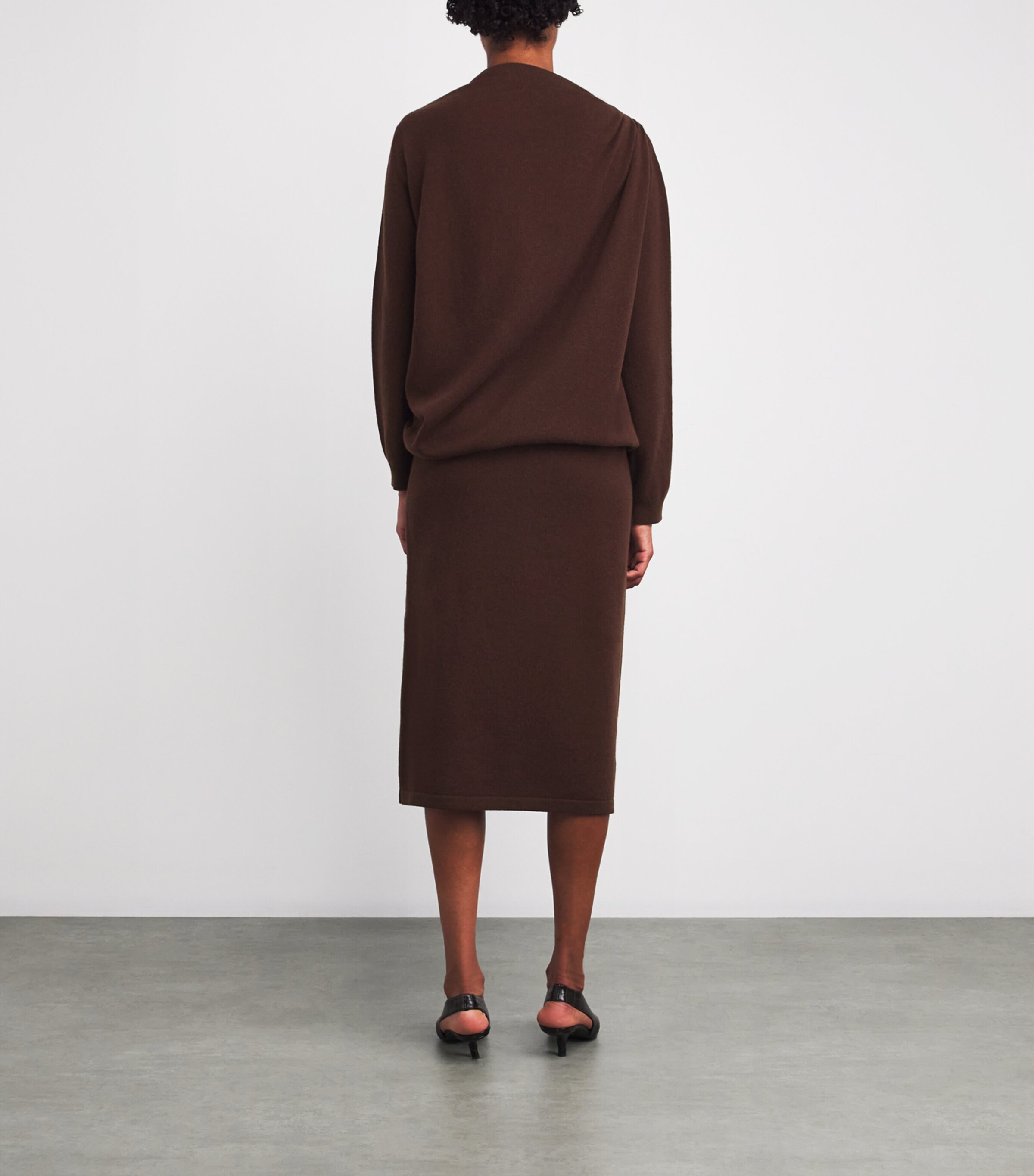 Wool-Silk-Cashmere Midi Dress 1269 EBANO Image 3