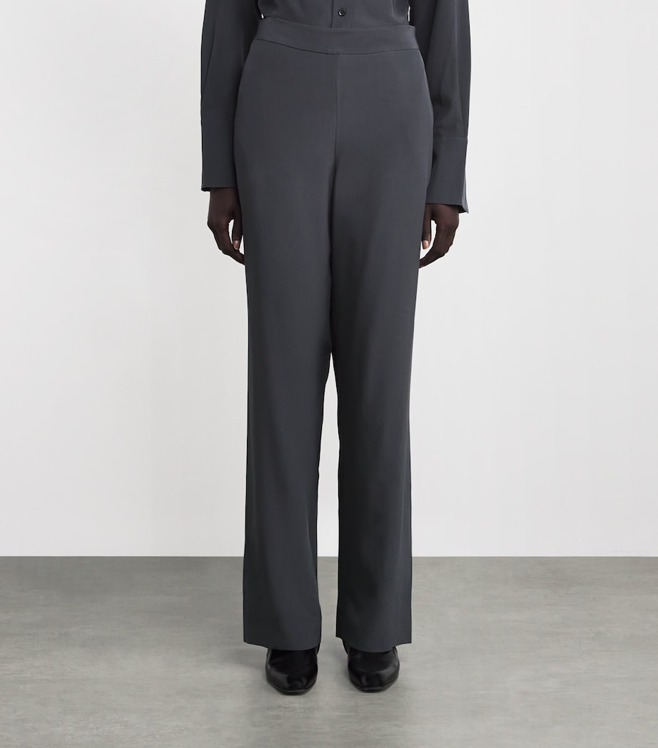 Silk Satin Sahel Trousers SMOKE Image 3