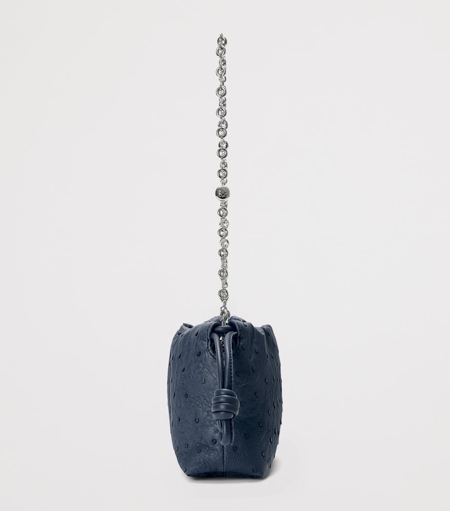 LOEWE Mini Ostrich Leather Flamenco Purse Deep Navy Image 4