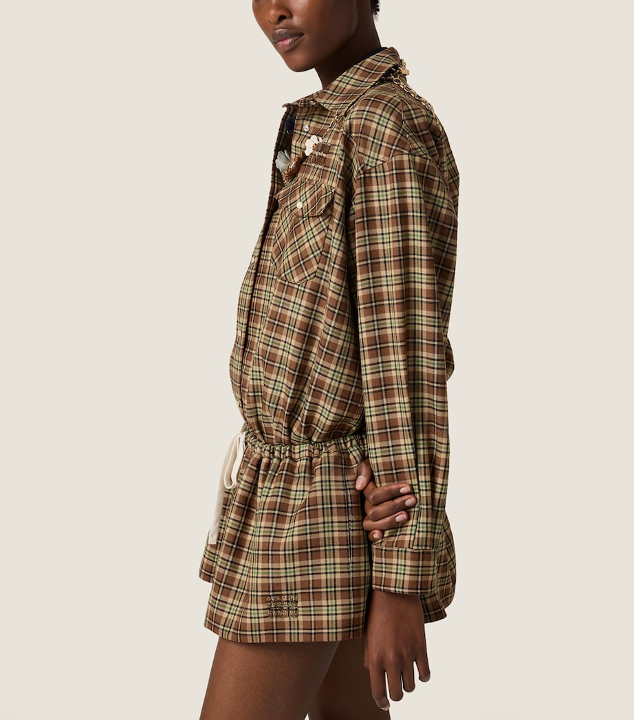 Wool Plaid Mini Skirt F0C59 Image 5