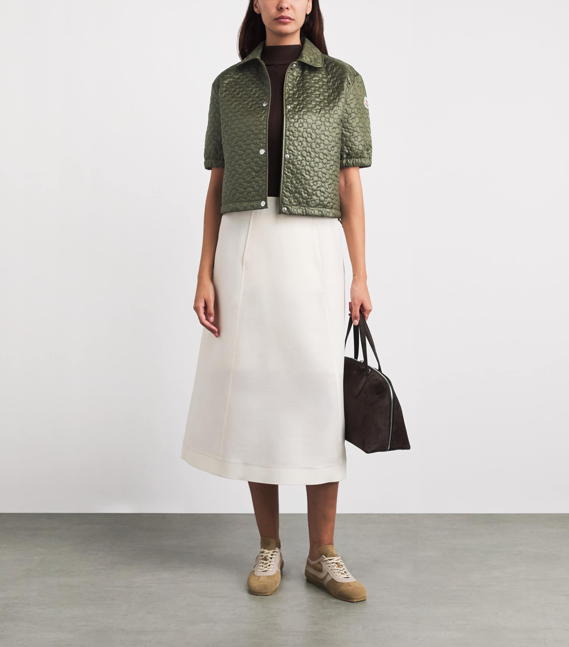 moncler トップス　フローラル Moncler Green Floral-Quilted Overshirt | Harrods US