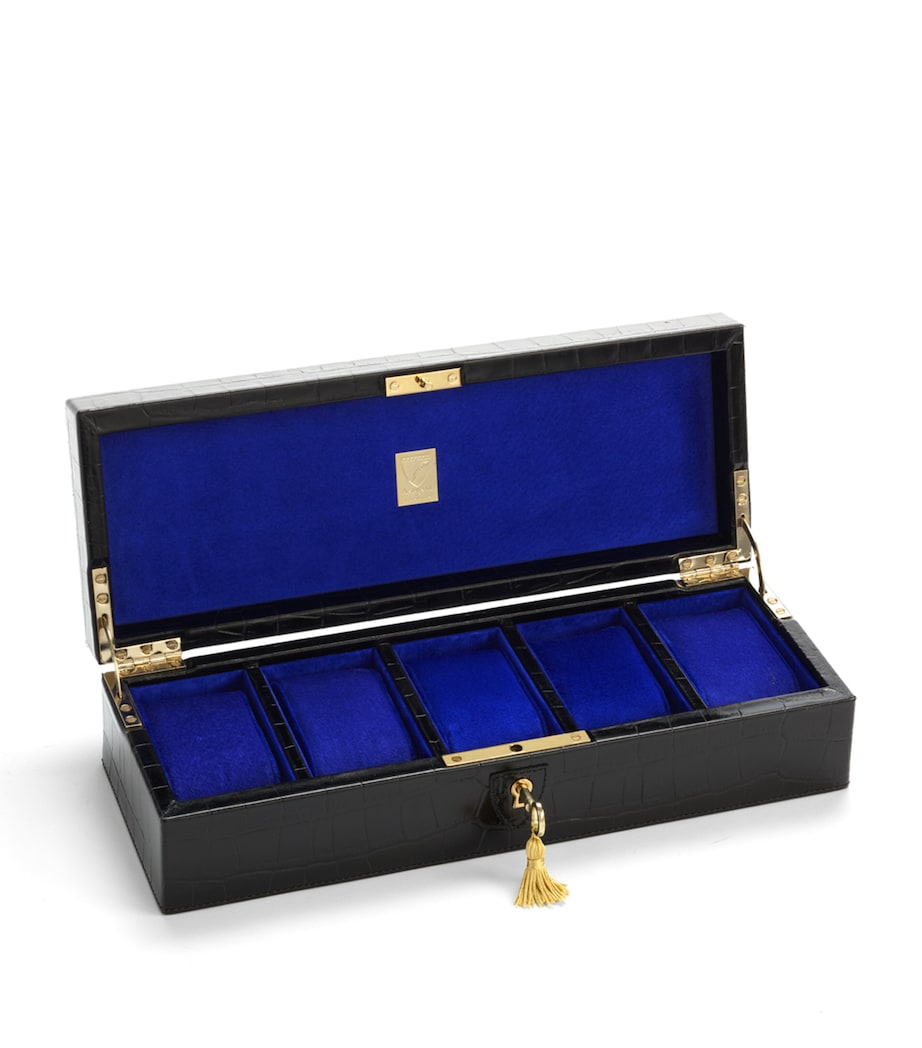 Croc Print Watch Box BLACK Image 1