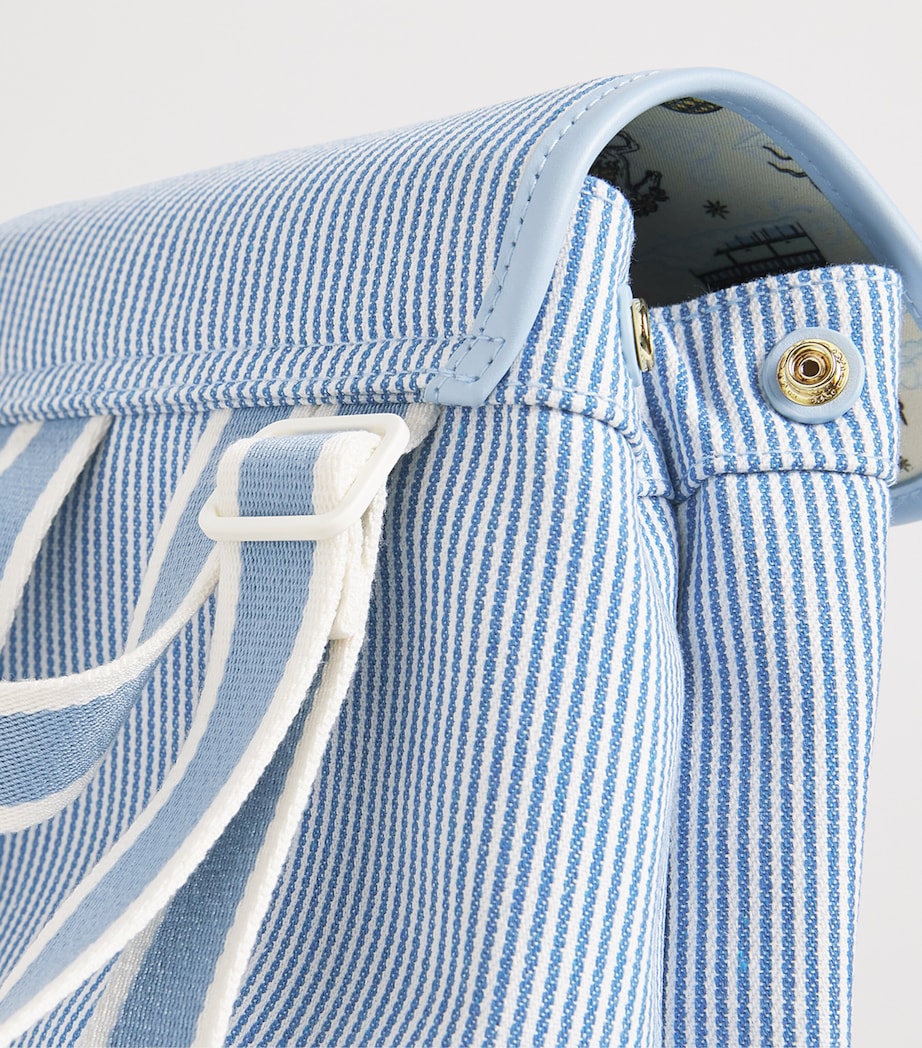 Harrods Embroidered Backpack Blue Image 5