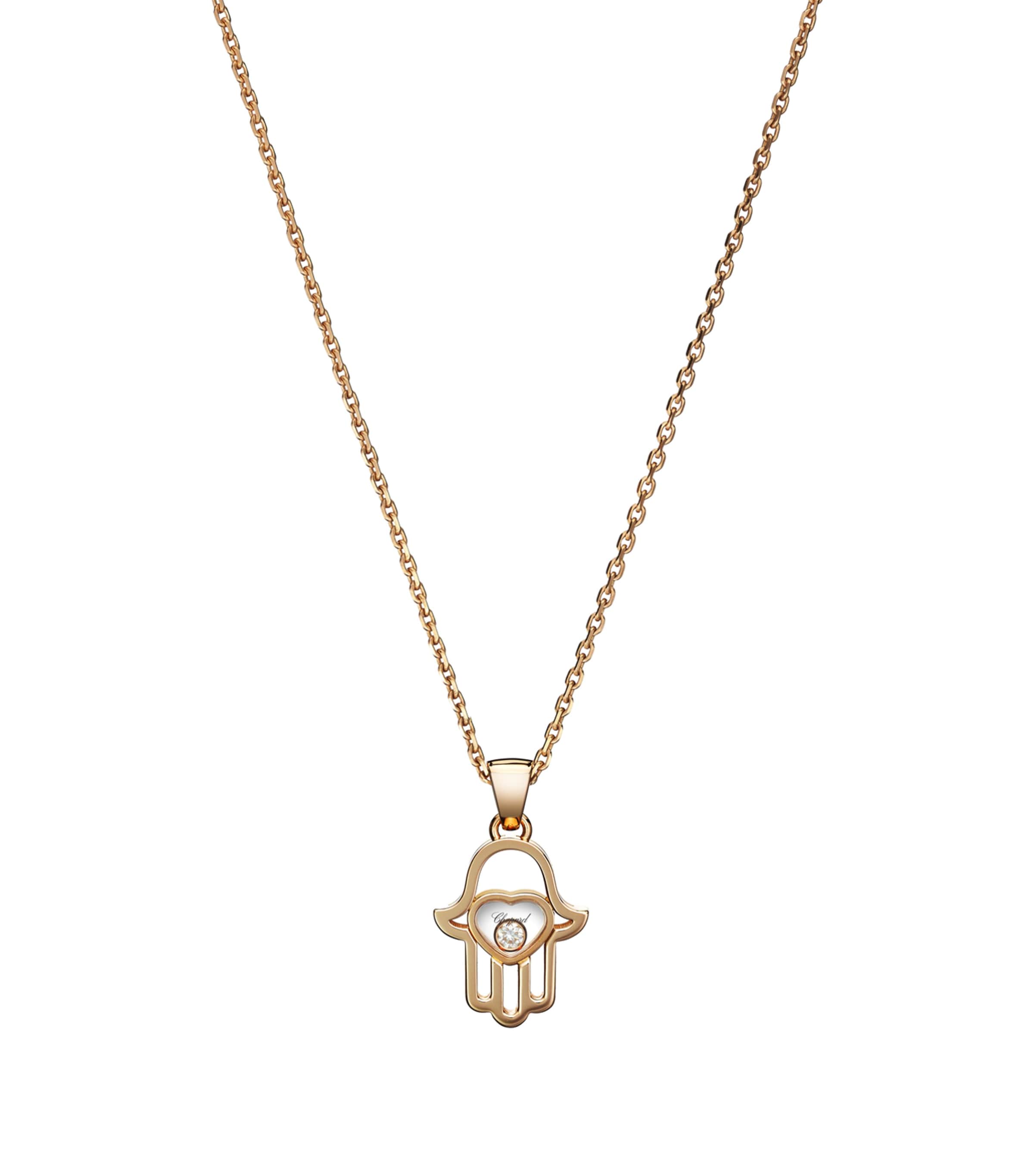 Rose Gold and Diamond Good Luck Necklace 18K ROSE GOLD Image 1