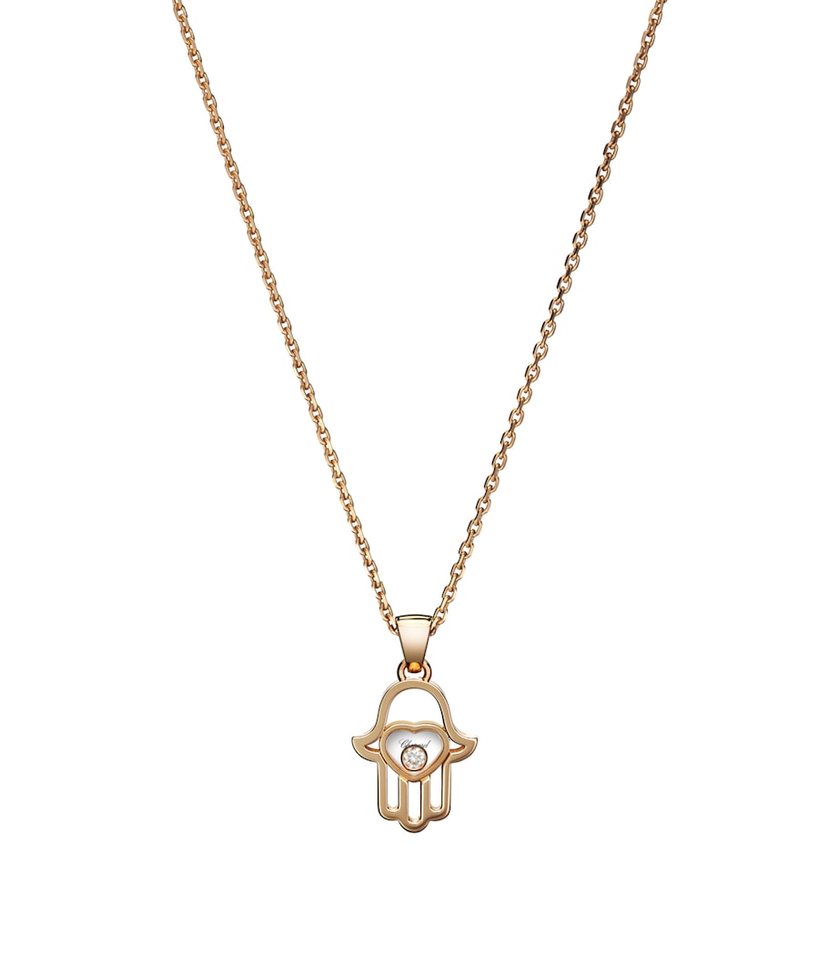 Rose Gold and Diamond Good Luck Necklace 18K ROSE GOLD Image 1