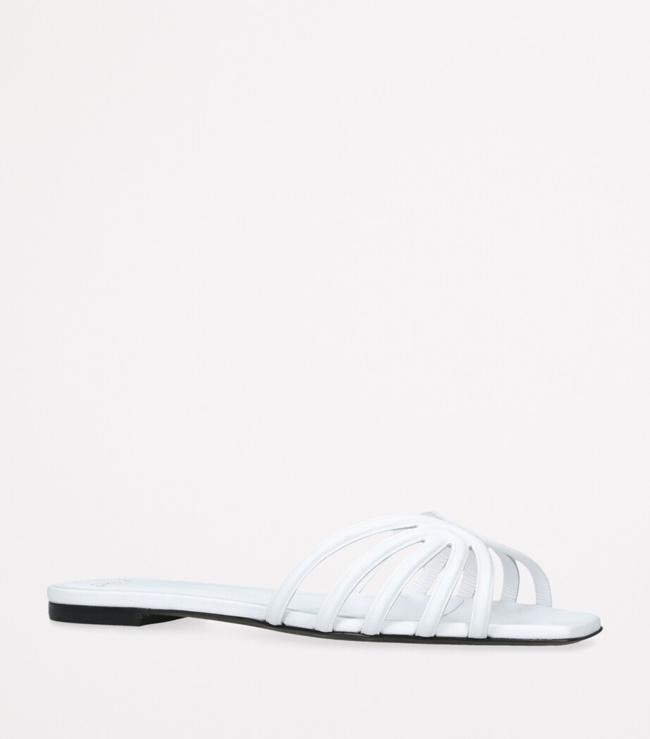 Alevì Leather Bali Flat Sandals White Image 3