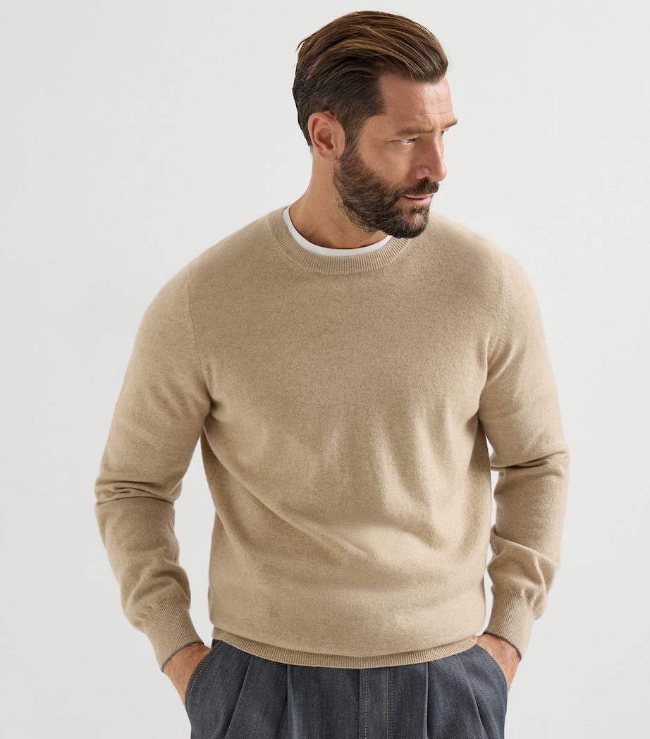 Brunello Cucinelli Mens Cashmere Crew-Neck Sweater Image 6