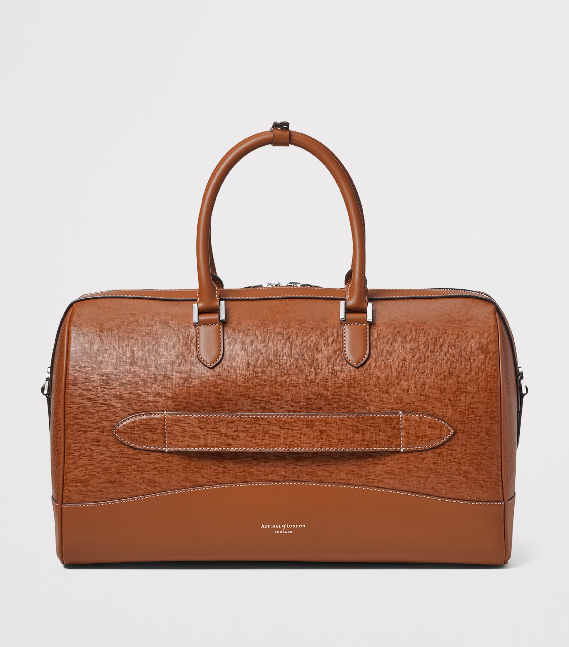 Aspinal Of London Leather Connaught Flight Holdall Bag Tan Image 3