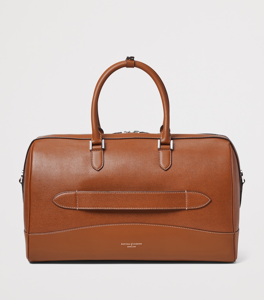 Leather Connaught Flight Holdall Bag TAN Image 3