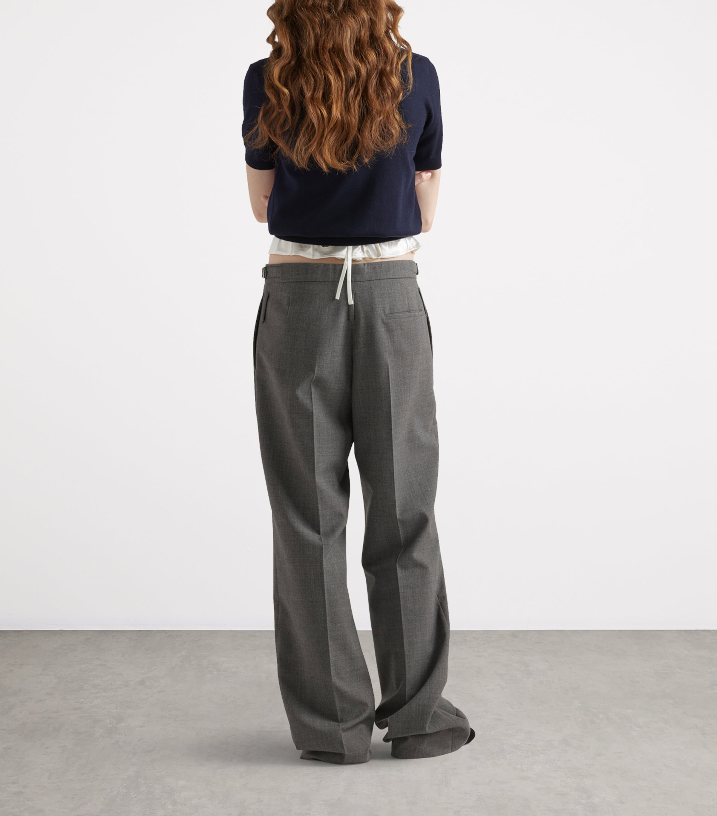 Virgin Wool Triangle Cut-Out Sweater F0008 Image 5